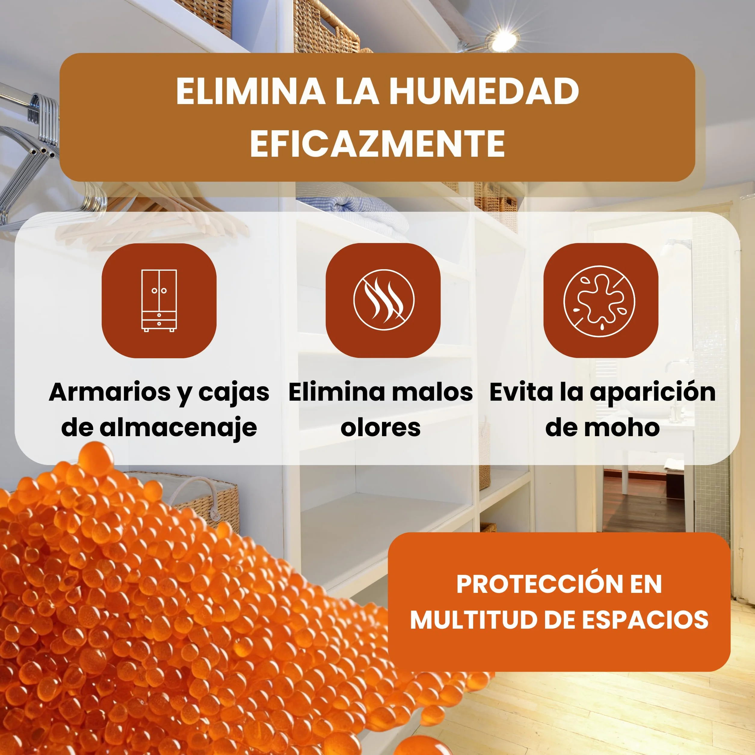 Gel de Sílice Naranja Indicador Humedad 5KG Antihumedad Natural
