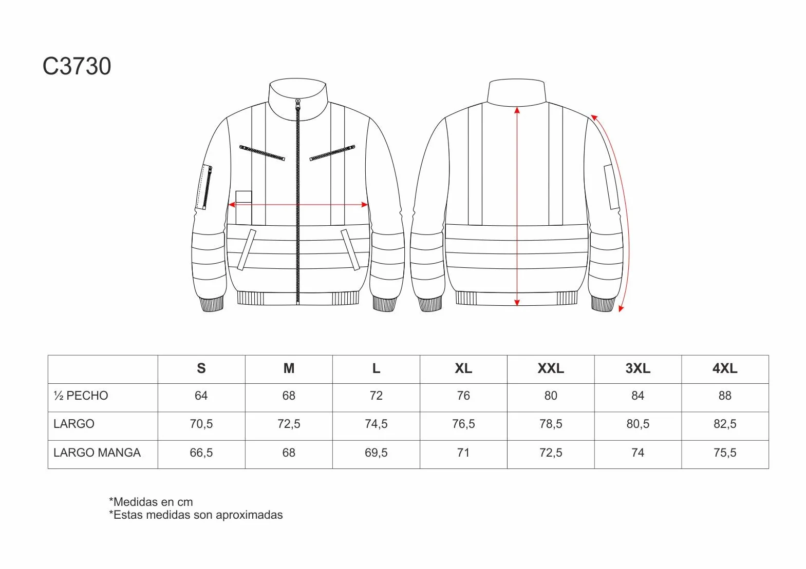 WORKTEAM Cazadora Piloto Alta Visibilidad Impermeable Clase 2 con Mangas Desmontables