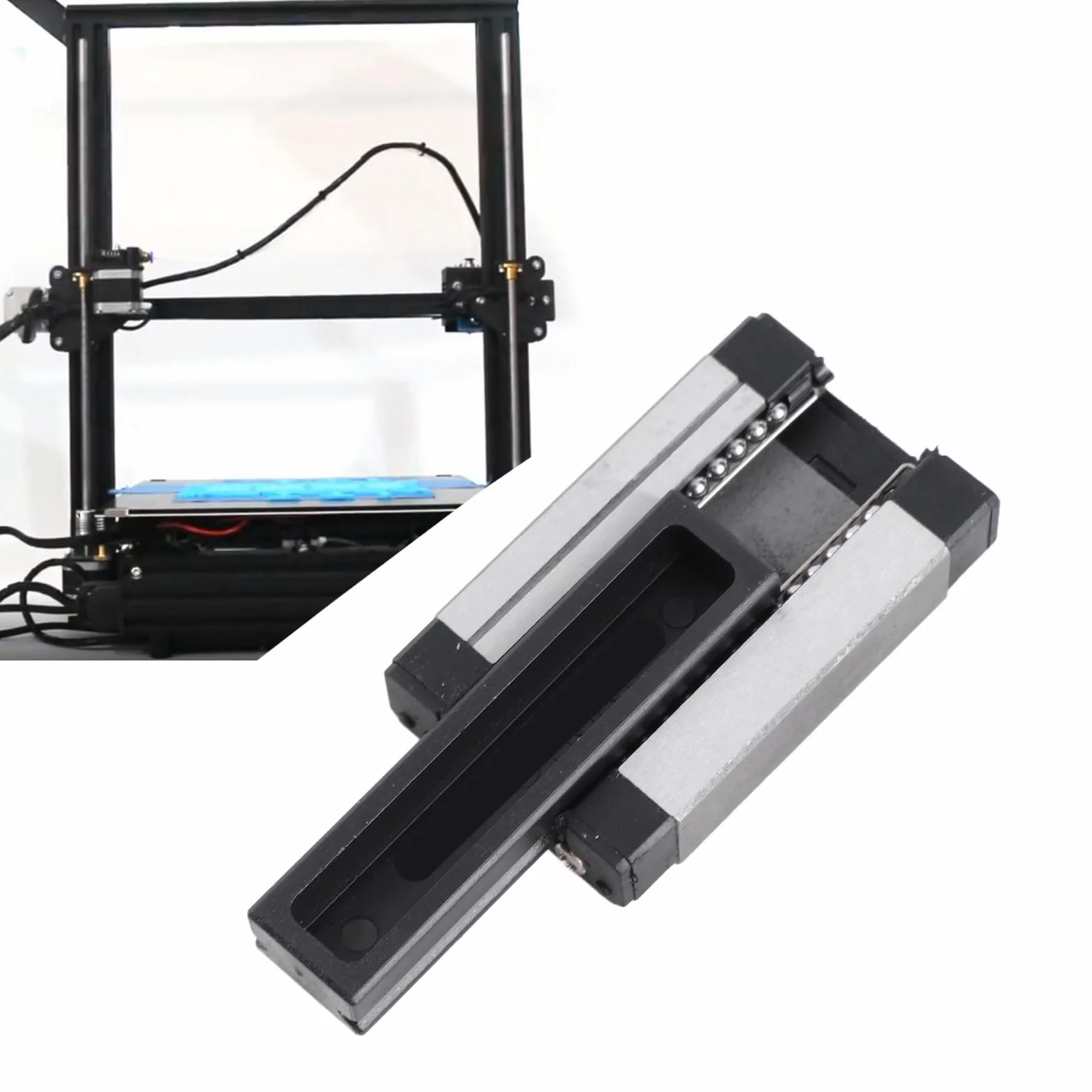 Yosoo Health Gear MGN12 Rail Lineal 300 mm con 2 MGN12H Bloques Carro Negro Acero Inoxidable para CNC