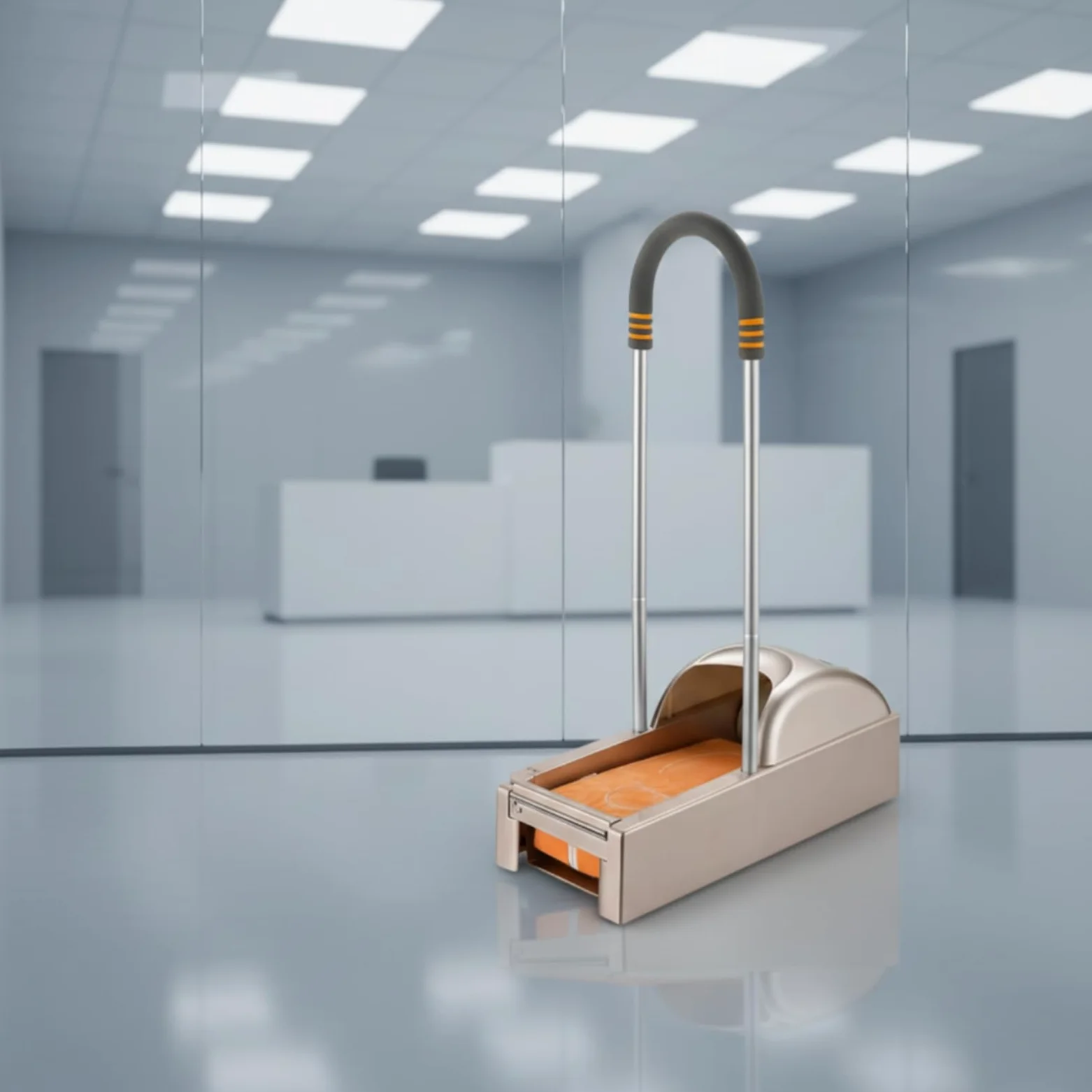 Máquina de Cubiertas de Zapatos Dispensador Automático sin Electricidad para Calzado con Mango Ergonómico y Soporte Metálico Estructura Compacta de, Champán