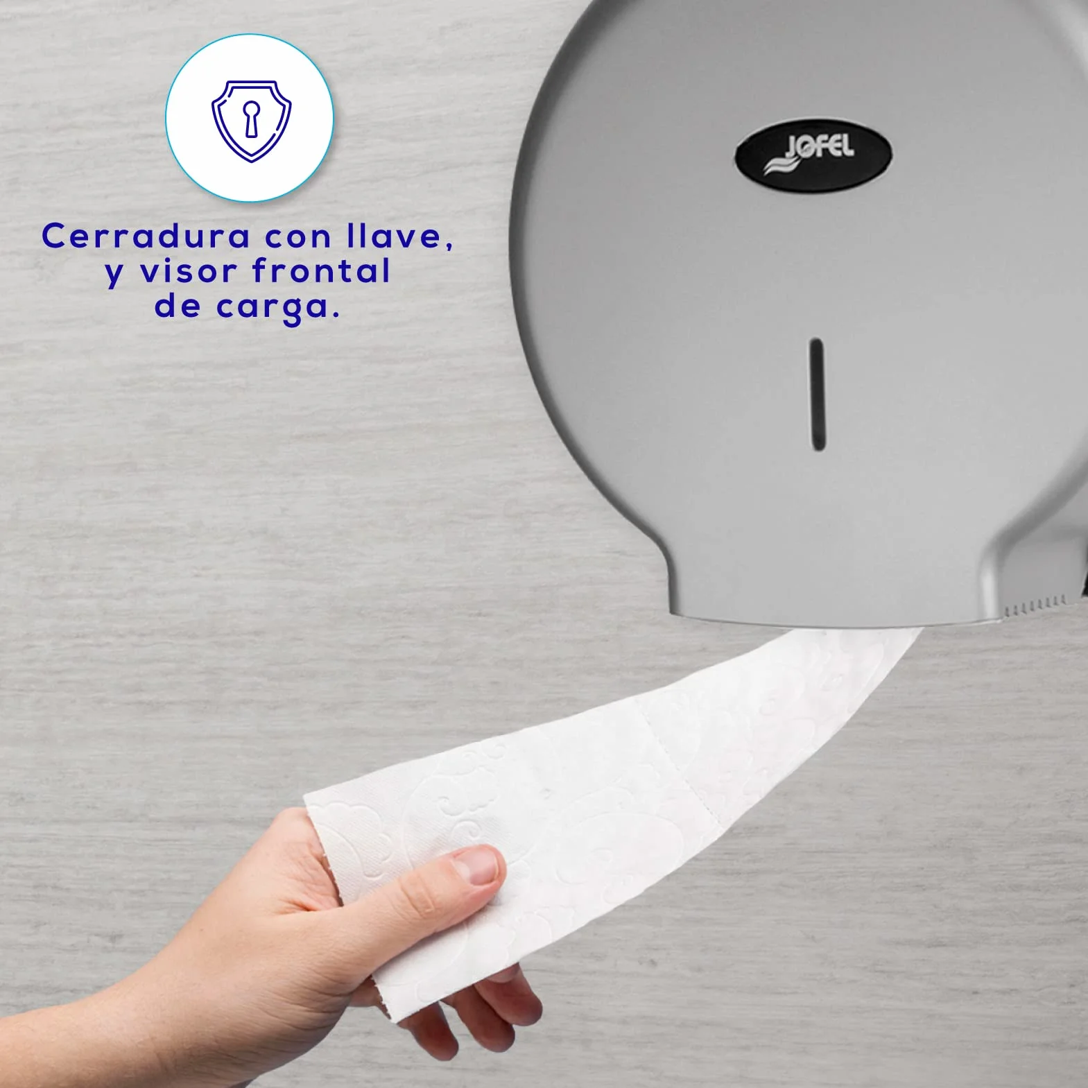 Portarrollos de Papel Higiénico Industrial Grande 400m 260mm Dispensador ABS Valor AE77300 Plata