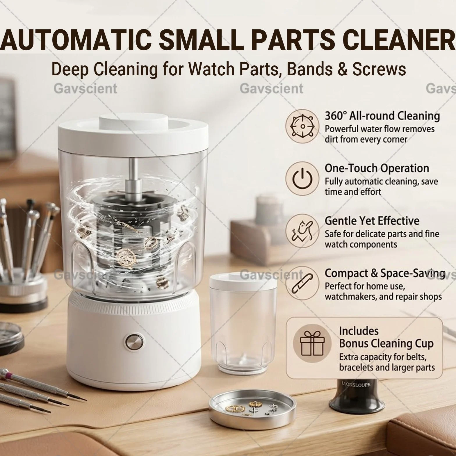 Limpiador de Joyas de Precisión y Máquina Automática de Limpieza de Relojes: Kit de Eliminación de Aceite para Gafas Cadenas Monedas Afeitadoras