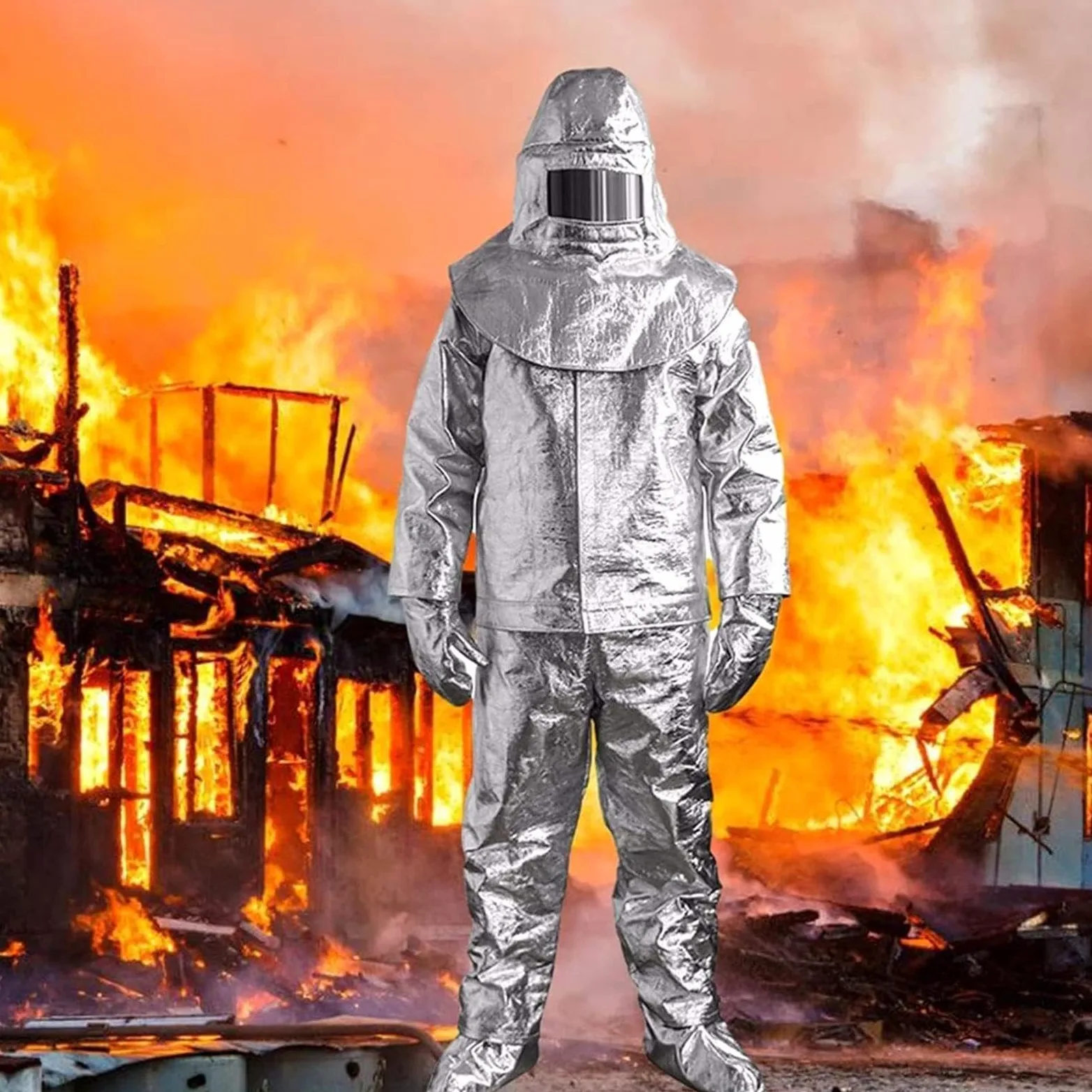 Traje Resistente Al Fuego, Ropa Aislamiento Térmico Resistente A Radiación Térmica para Plantas Químicas Y contra Incendios