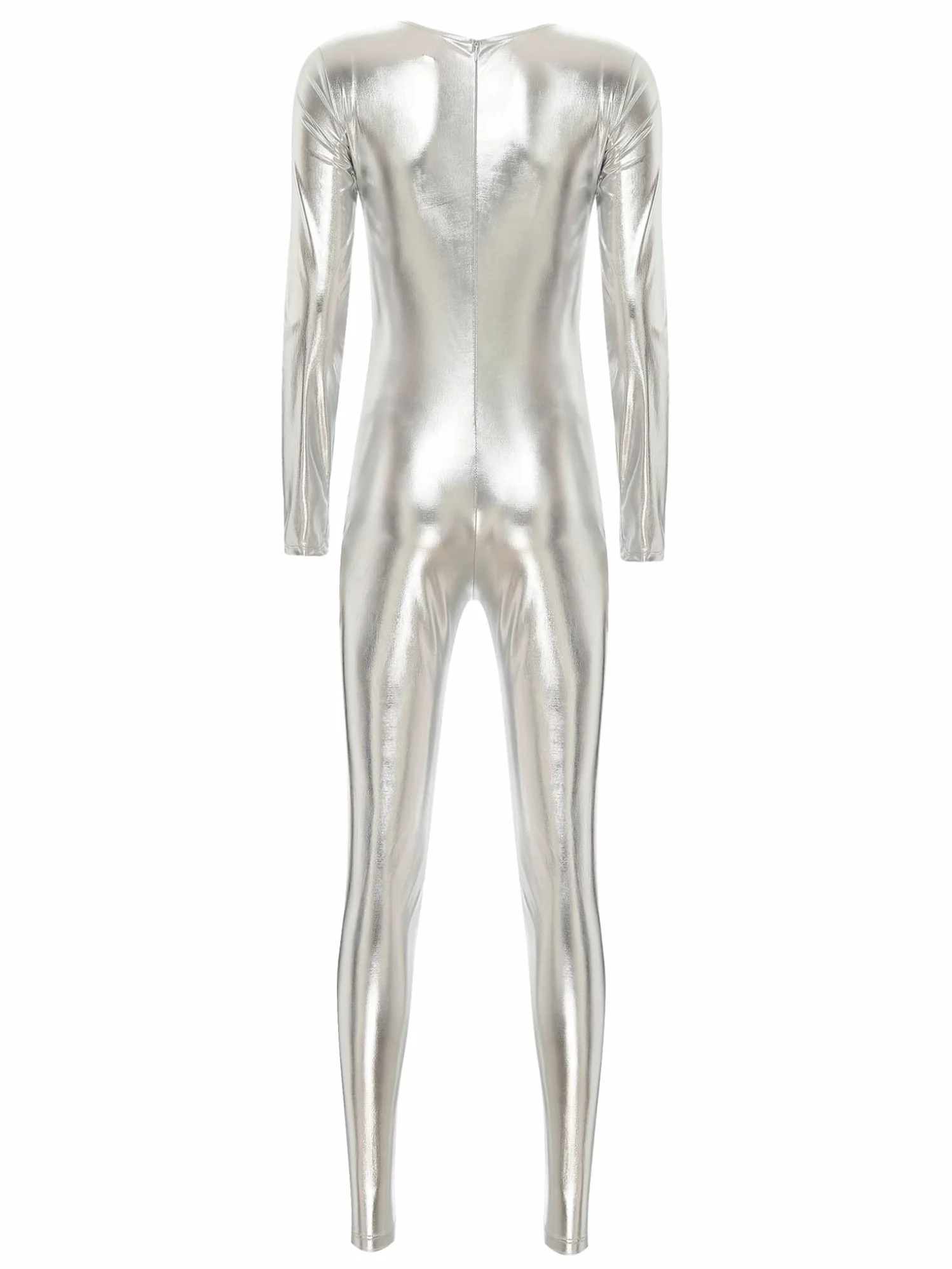 Maillot Gimnasia Ritmica Brillante para Mujer Metálico Danza Ballet Leotardo de Patinaje Artistico Manga Larga Mono Deportivo Completo Una Pieza Ropa de Baile
