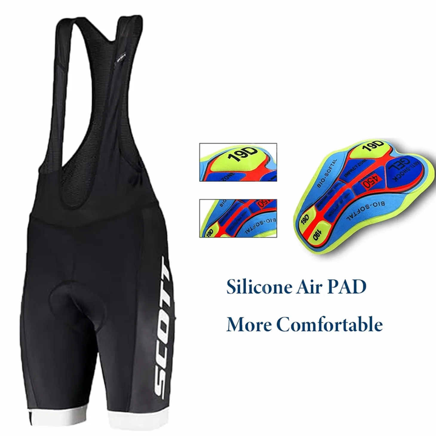 Conjunto de ropa de ciclismo para hombre de verano - Elegante y funcional Maillot de ciclismo con pantalones cortos acolchados de gel 19D transpirable y de secado rápido