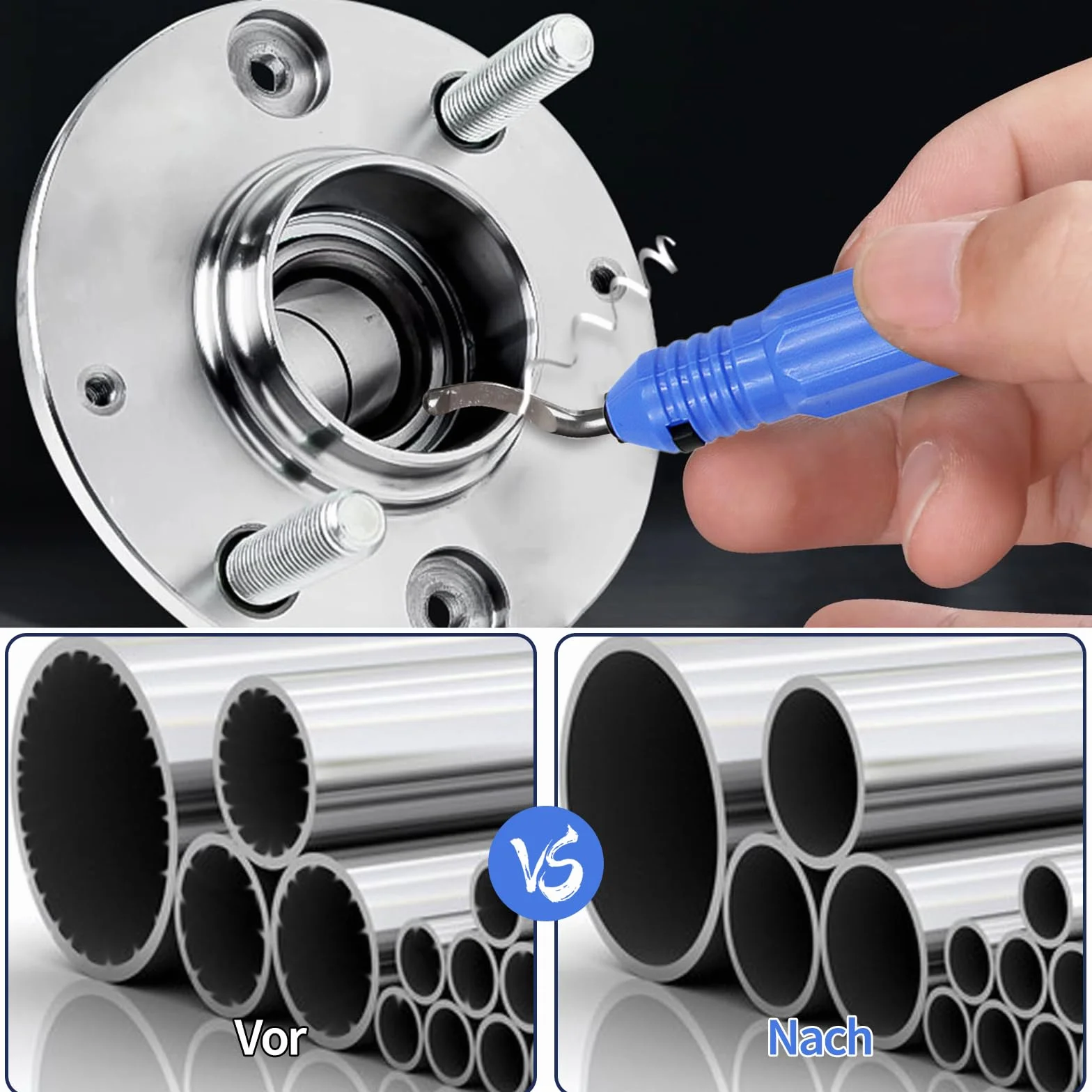 Desbarbador Manual Plástico 10 Piezas Cuchillas 360° Rotación Herramienta Desbarbado 5 Limas Diamante Acero Aluminio Plástico Madera