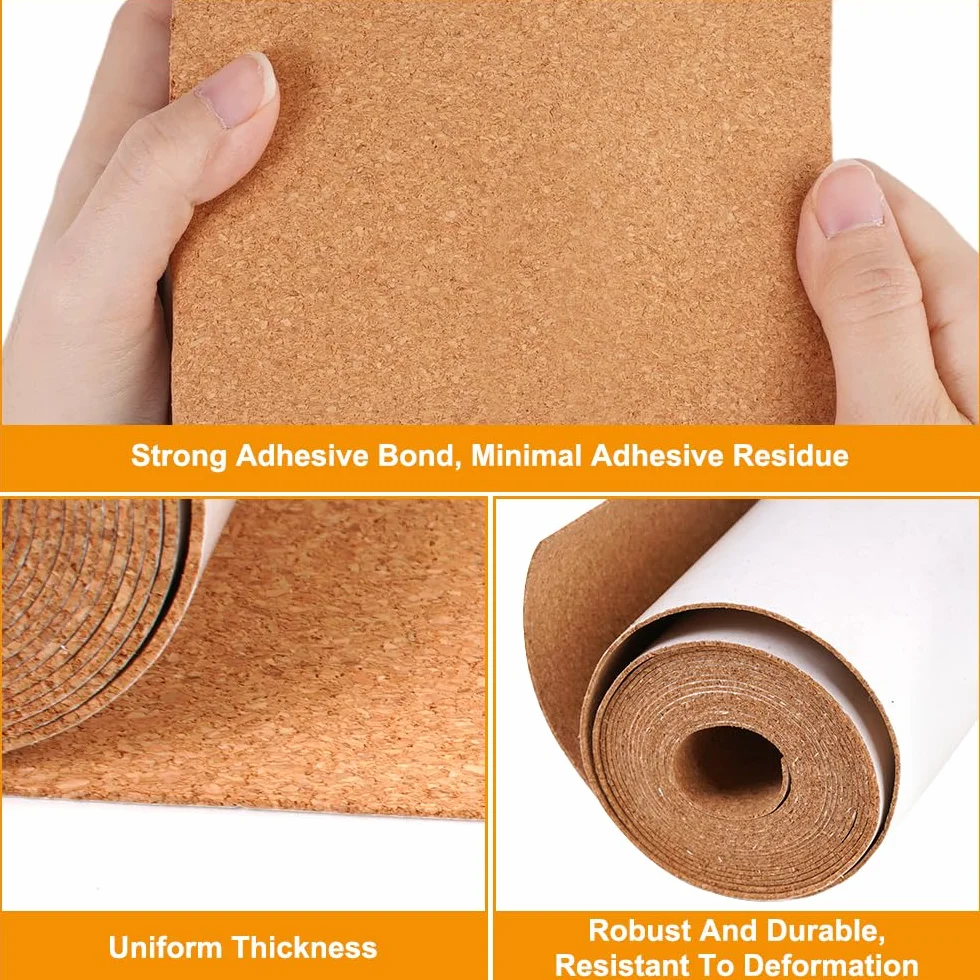 Corcho para Pared 250x20 cm Selbstklebende Korkplattenrolle 1 mm Grosor