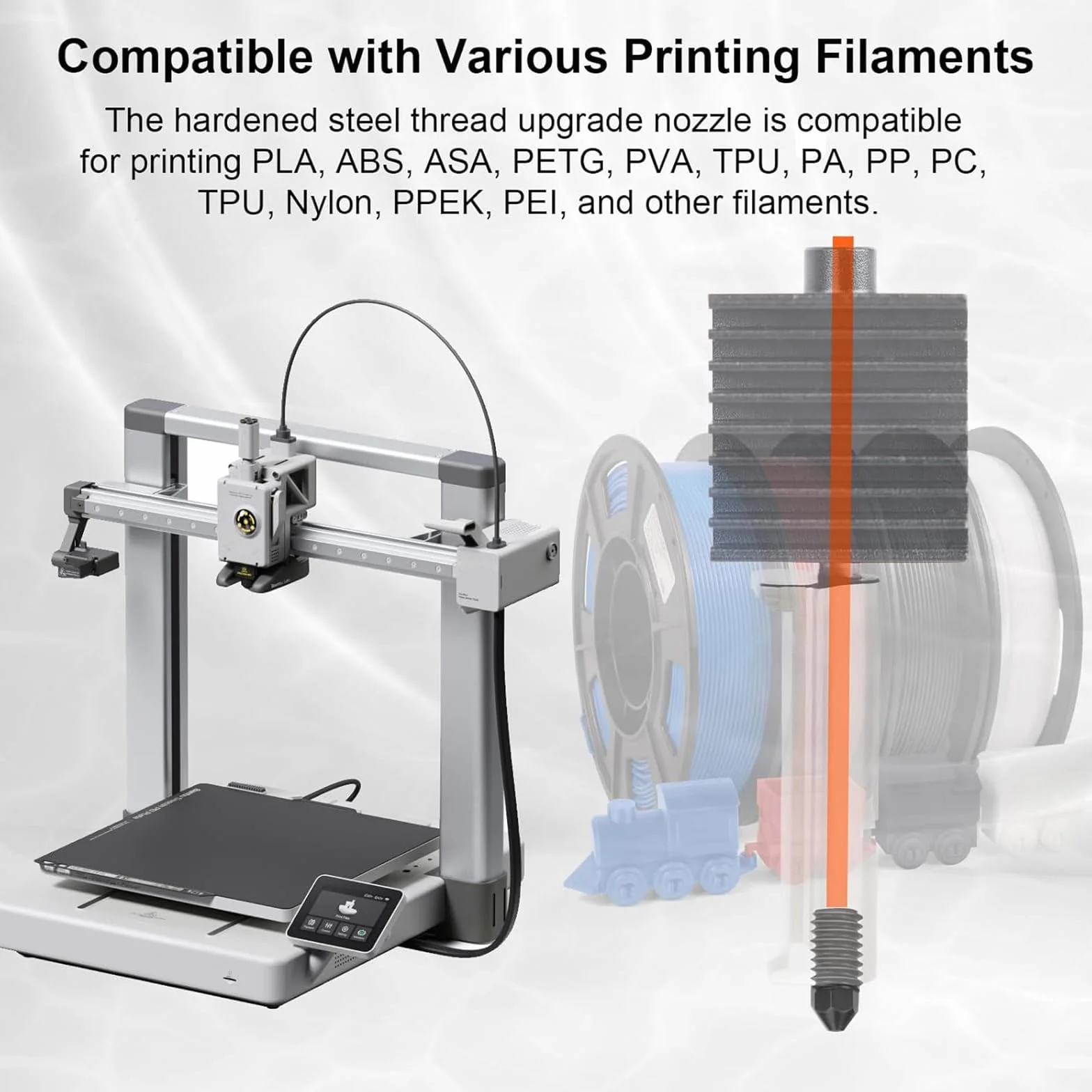 IdeaFormer 5 boquillas de acero endurecido 0,4 mm para laboratorio de bambú A1/A1 Mini
