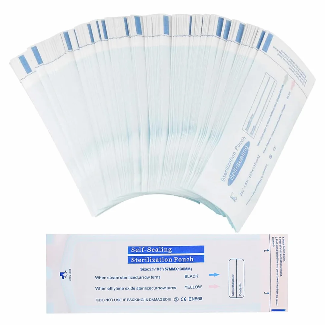 Bolsas Esterilización Manicura para Autoclave 57x130 mm 200 unidades