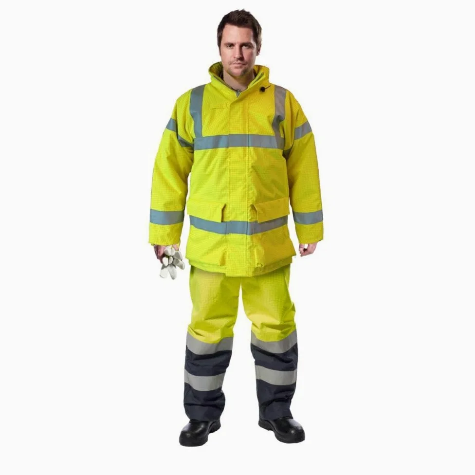 Parka de alta visibilidad, ignífuga y antiestática Bizflame Rain - S778