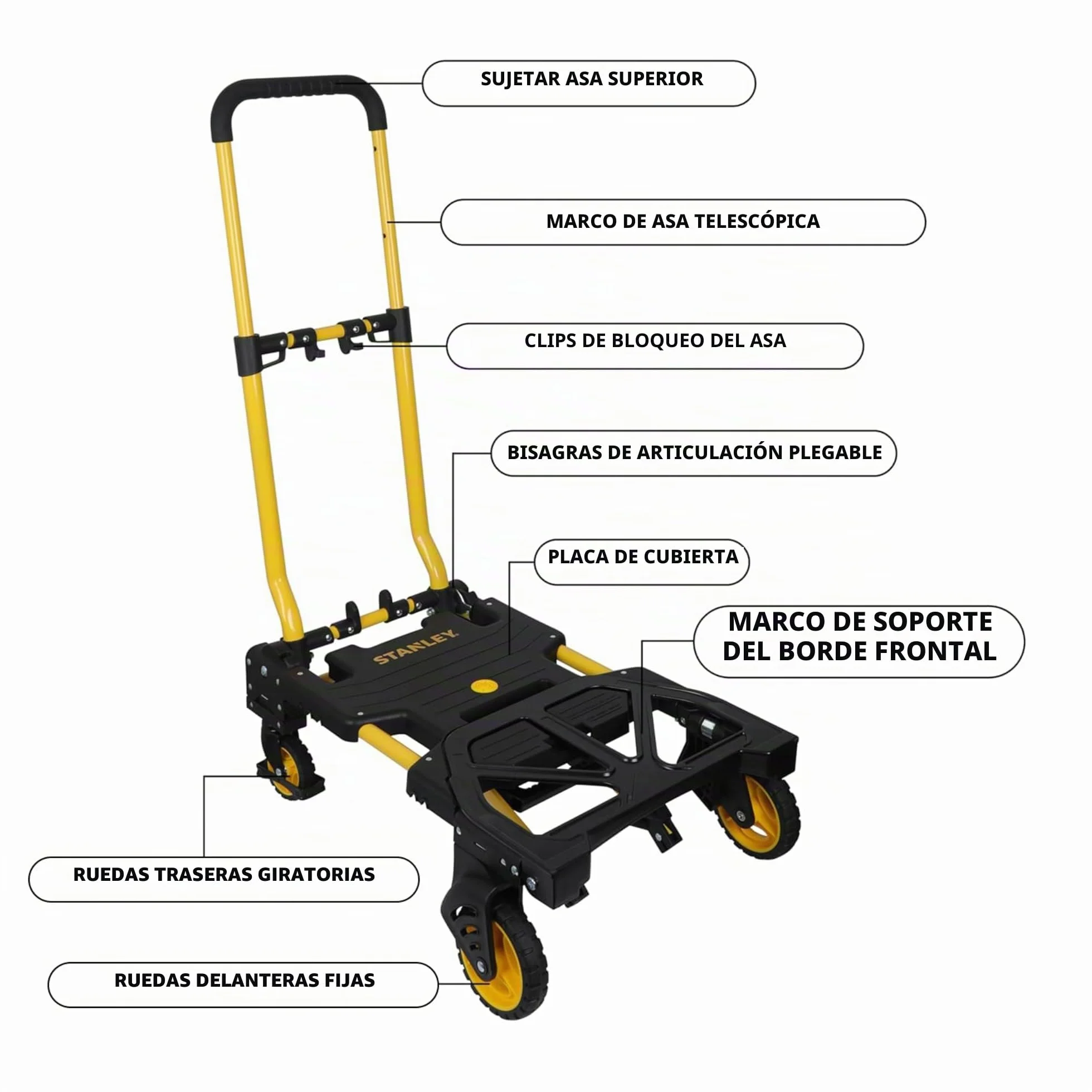 Stanley SXWTD-FT585 2-en-1 Carro y Caretilla Plegable 70kg 137kg Plástico/Acero