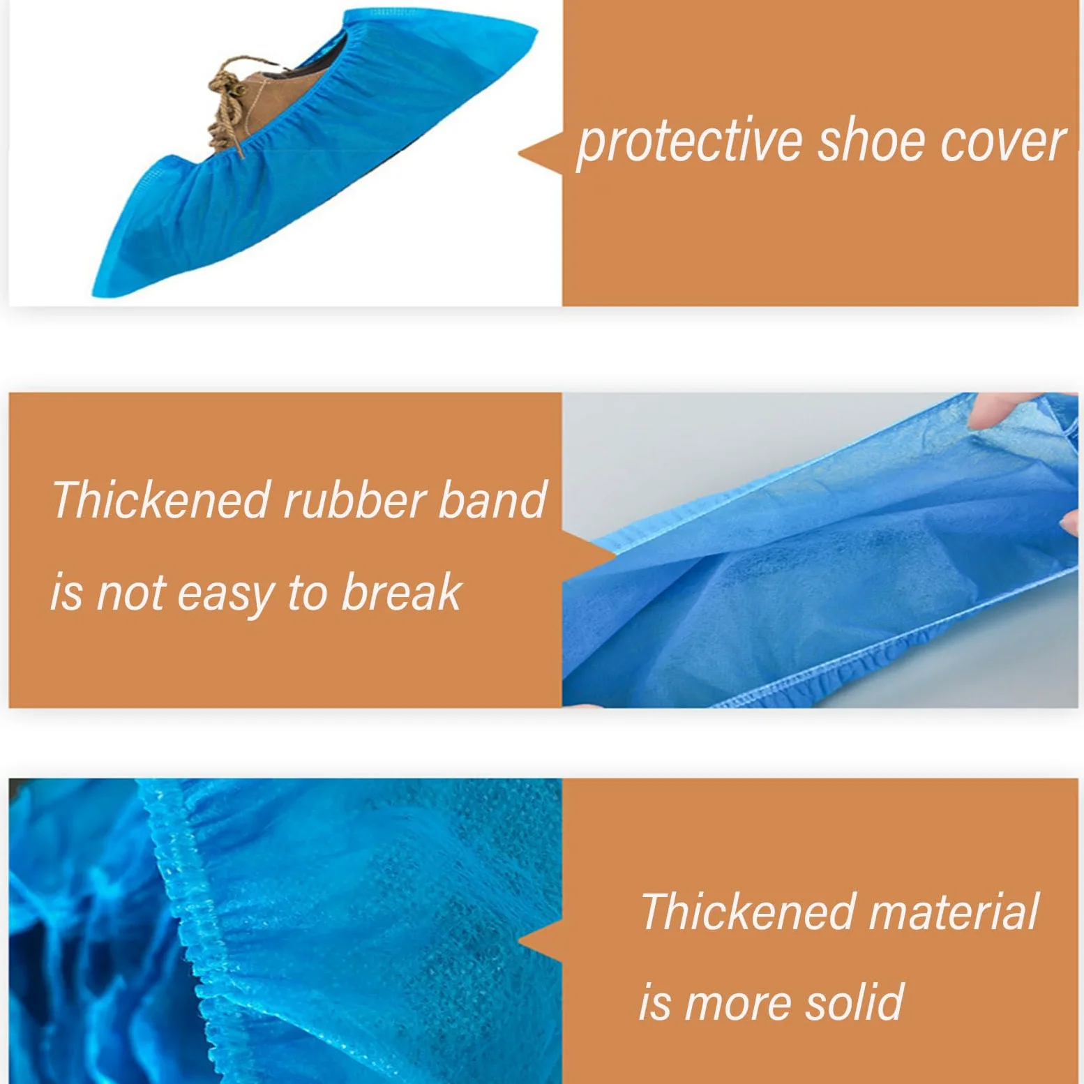 Paquete de 500 (250 pares) reutilizables de tela impermeable para zapatos, ecológicas, desechables, protección antideslizante, perfecta para eventos y uso doméstico