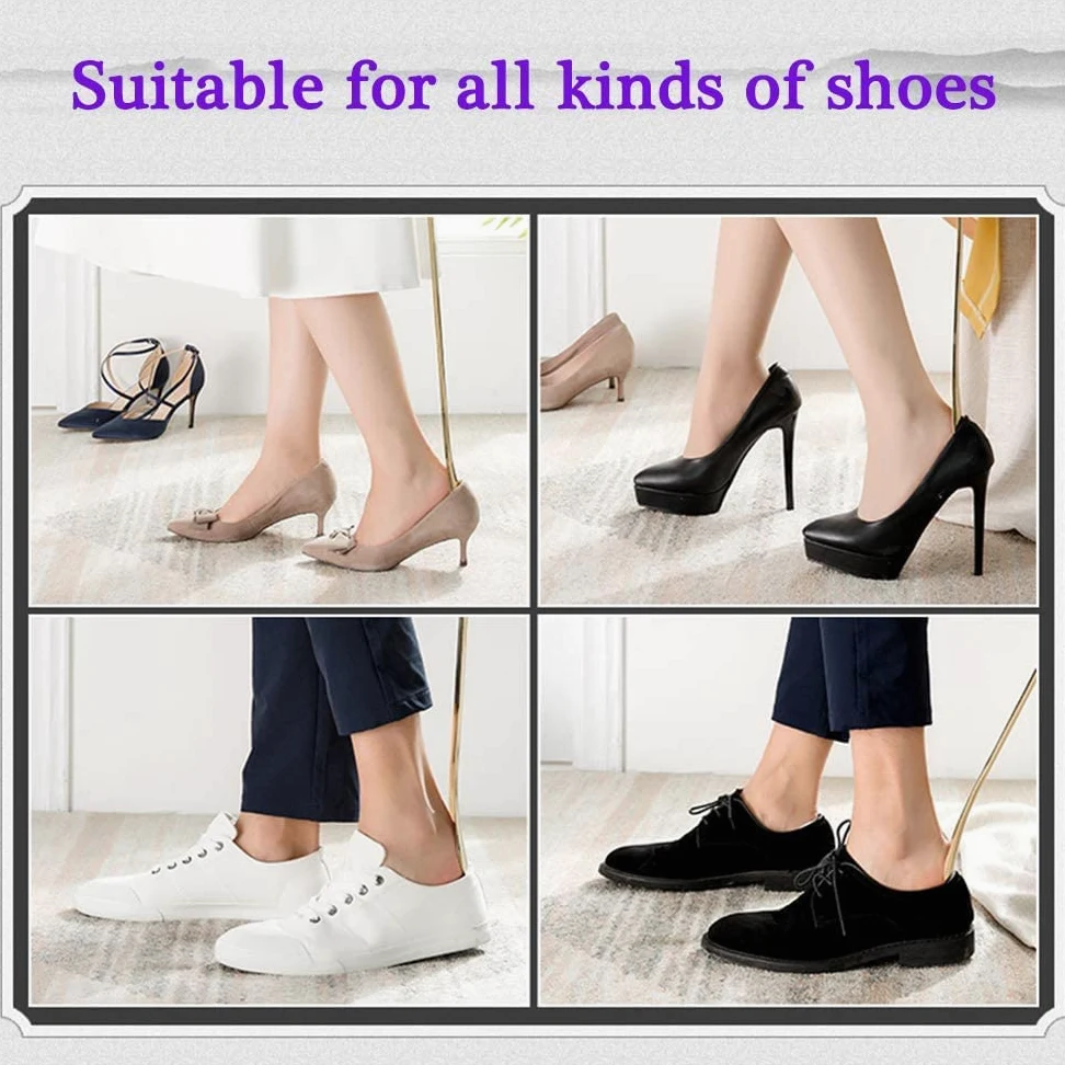 Calzador, Calzador de metal, calzador largo, calzador, Calzador perezoso en metal, ayuda for zapatos fáciles de usar, pies adecuados, adecuado for hombres mayores