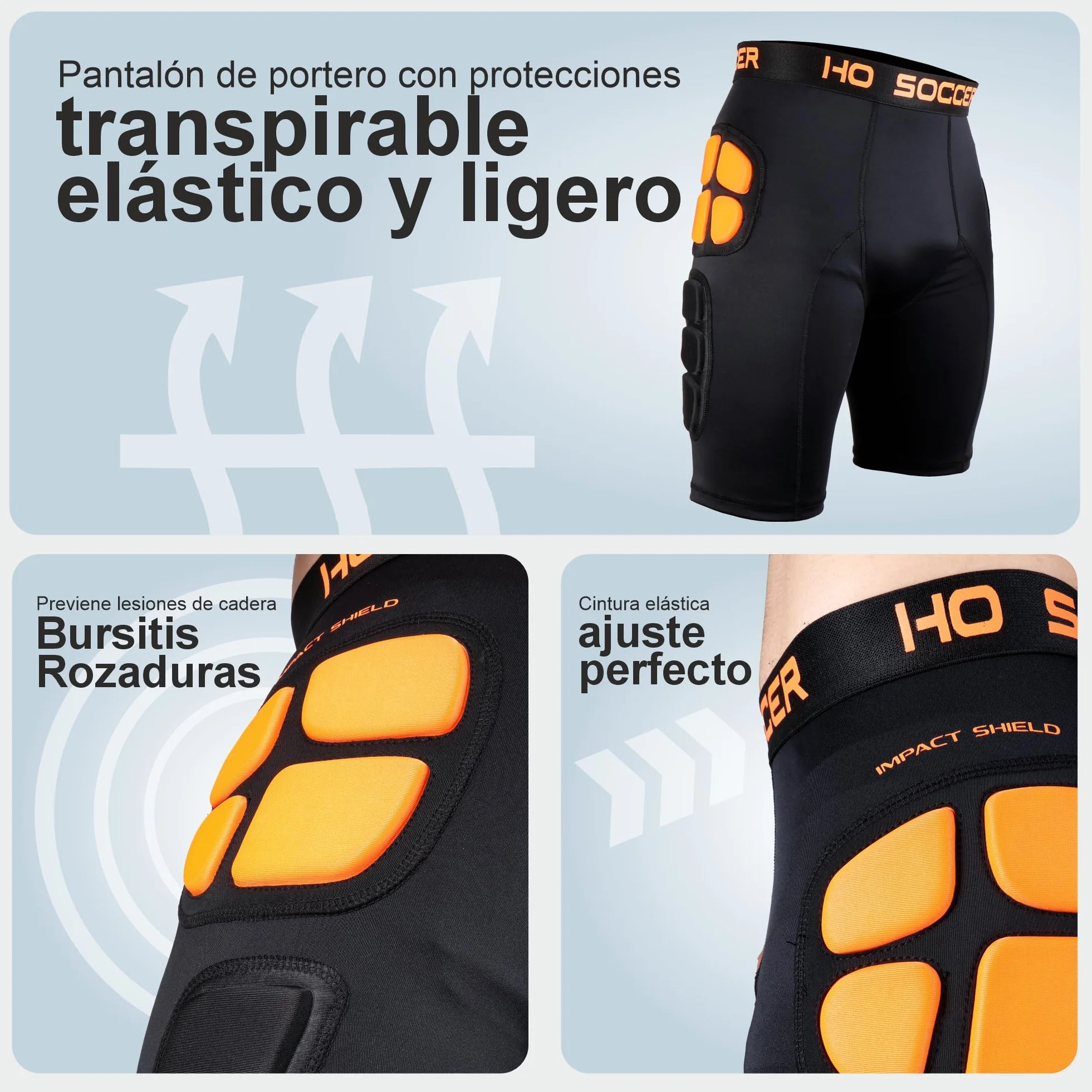 Ho Soccer Pantalones Cortos de Portero Short Impact Shield SR, Unisex Adulto