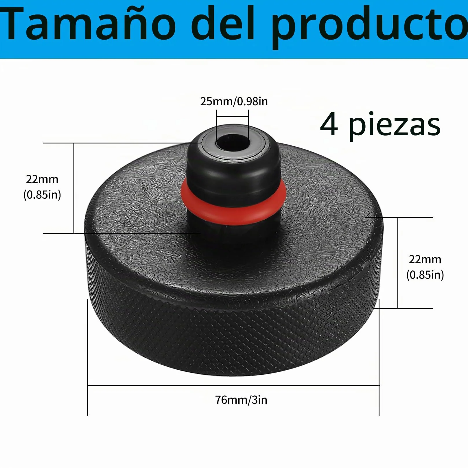 4 Piezas Gato Hidráulico Almohadilla de Goma Compatible Con Tesla Model 3/Y/S/X, Adaptador Jack Pad Herramienta Puntos de Elevación