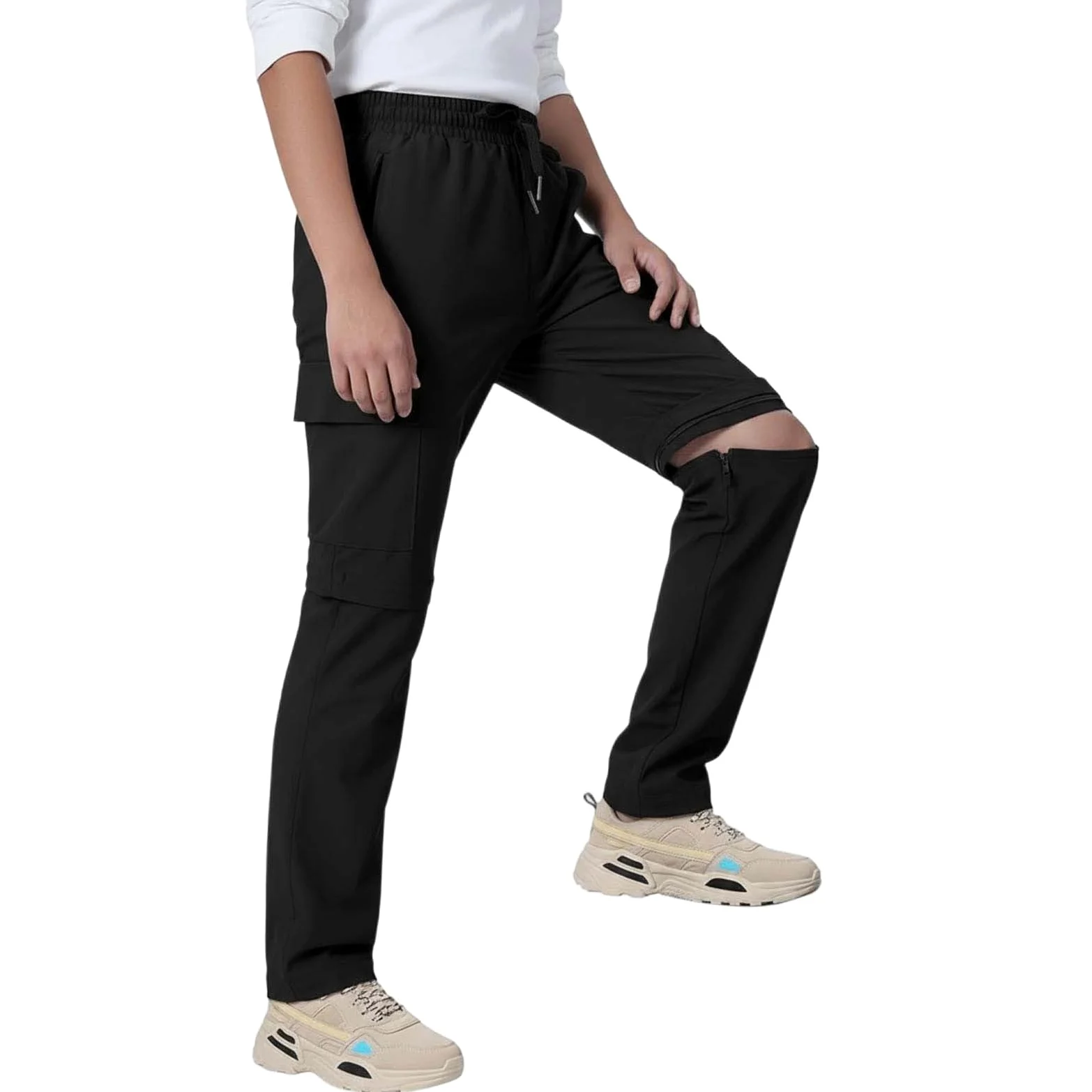 Genérico Pantalones Deportivos Niño Pantalones Convertibles para Niños con Perneras Desmontables Ideales para Senderismo Acampada y Aventuras en Todo Clima