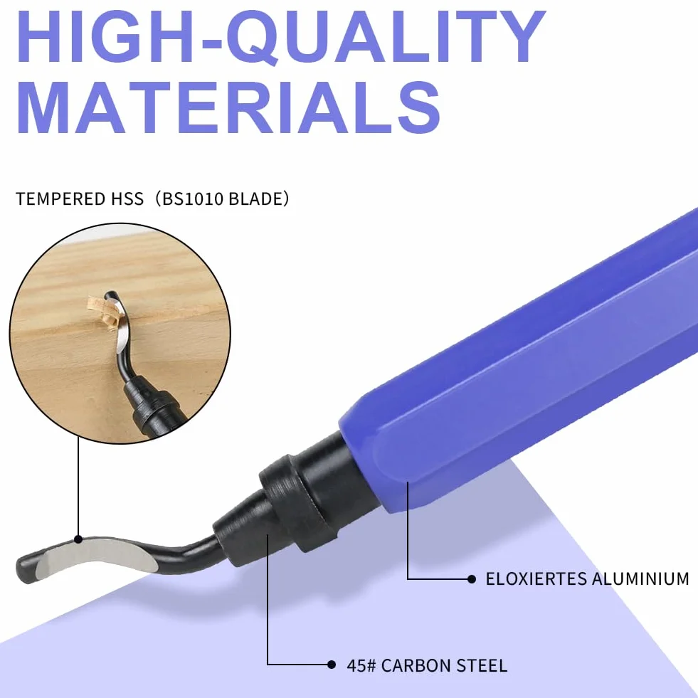 flintronic Desbarbador Metal 11 pcs Herramienta Desbarbadora 360° Giratorio Quita Rebabas Acero Plástico Aluminio Cobre