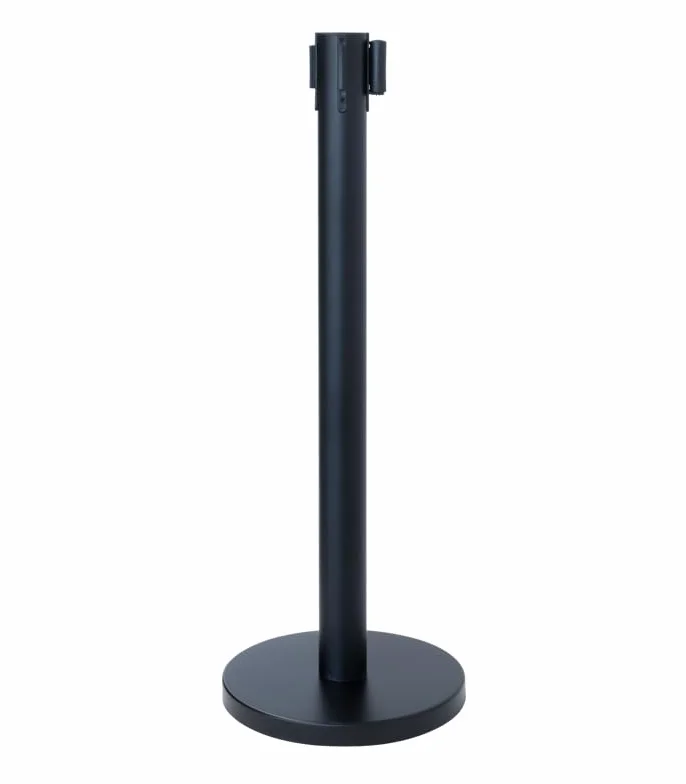Pack 2 Postes Separadores con Cinta Extensible Catenarias 32cm x 2m Negro