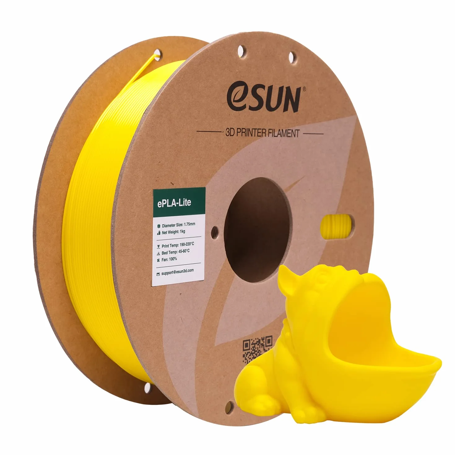 eSUN Filamento PLA 1.75mm 1KG Carrete Precisión Dimensional +/- 0.03mm Amarillo