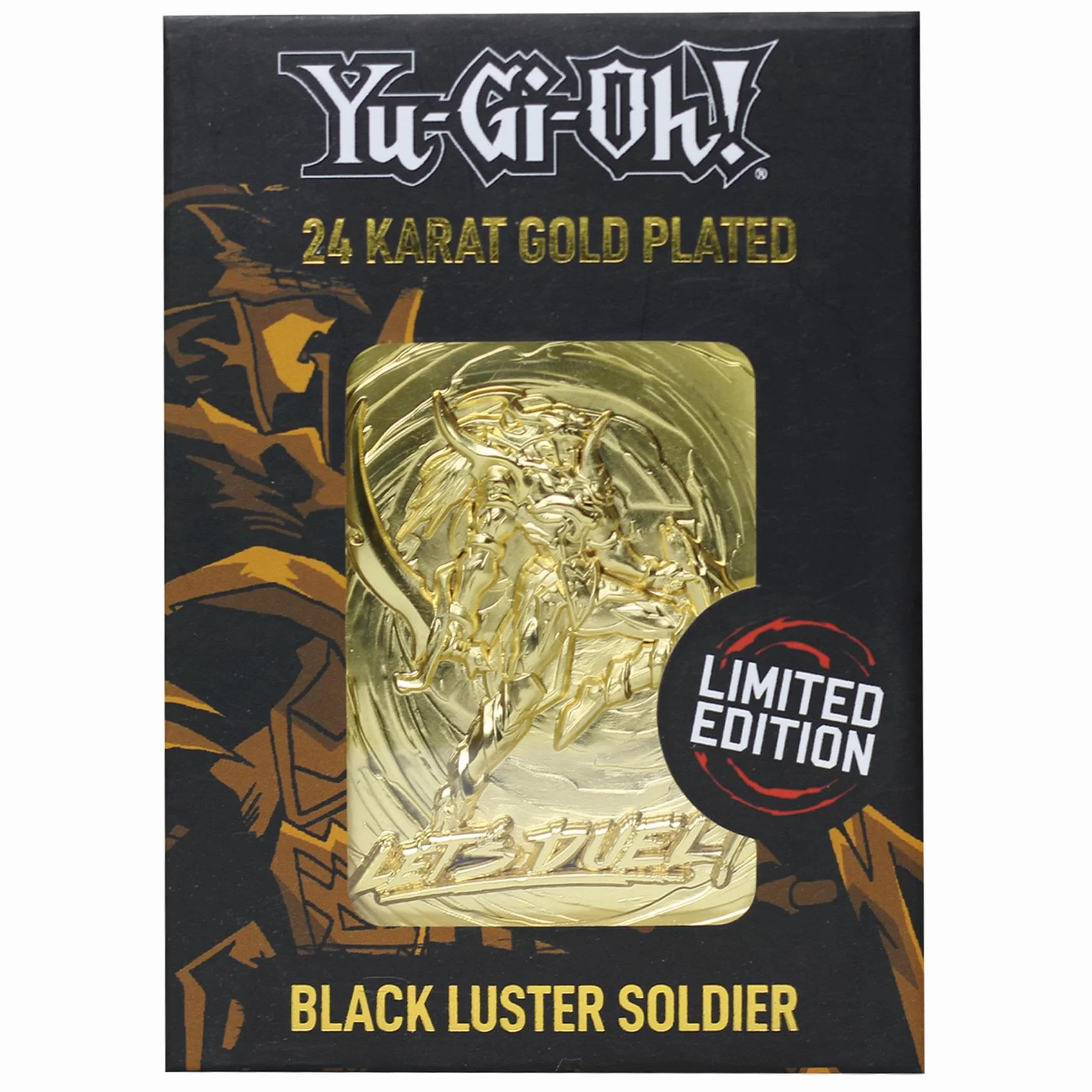 Yu-Gi-Oh! - Tarjeta de Metal chapada en Oro de 24 Quilates con diseño de Soldado Negro Brillante