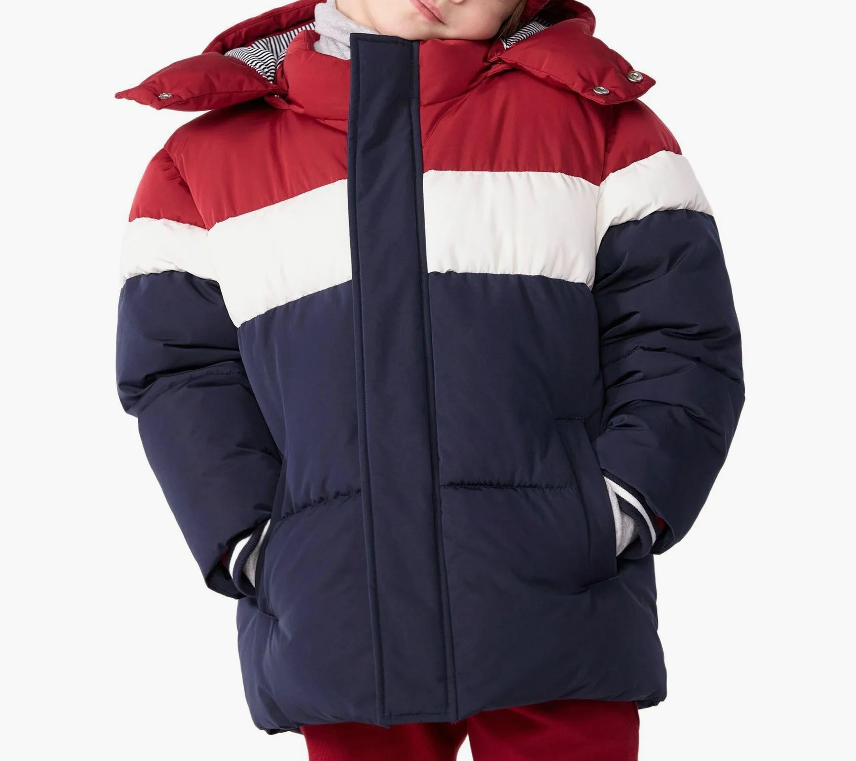 Petit Bateau Petit Bateau Chaqueta De Plumas Niño Sólido Colorblock, Smoking Multico, 12 Años