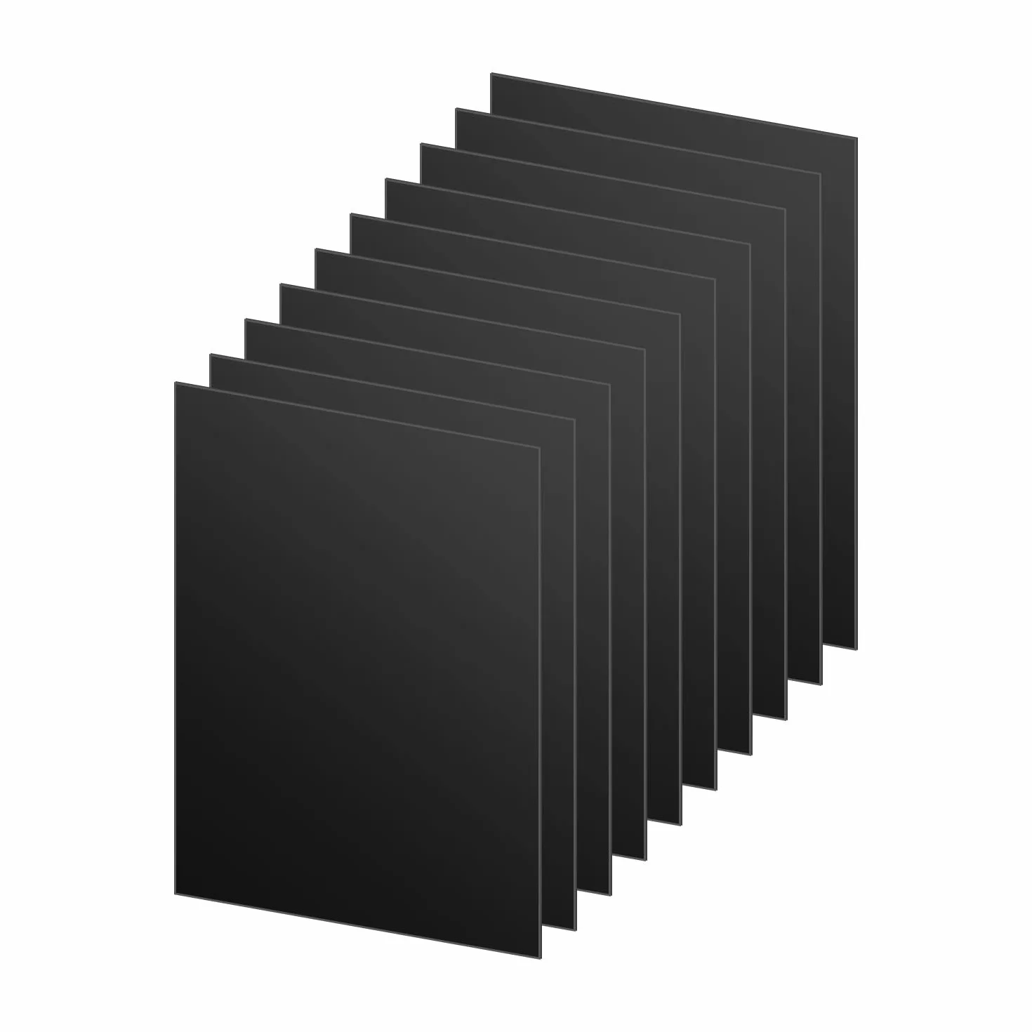Placa de acrílico negra 250 x 200 x 1mm (10 unidades) para reemplazo de vidrio