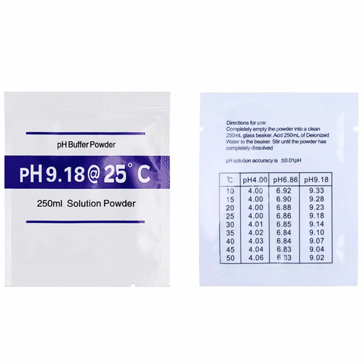 Polvo de Calibración para Medidores de pH 4.00 6.86 9.18 Set Solución Tampón
