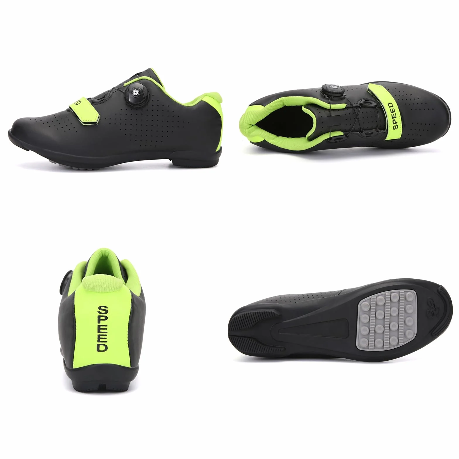 Zapatillas De Ciclismo, Zapatillas De Bicicleta De Montaña Y Carretera con Suela De Goma, Zapatillas De Bicicleta Sin Bloqueo con Sistema De Cordones De Rotación Rápida
