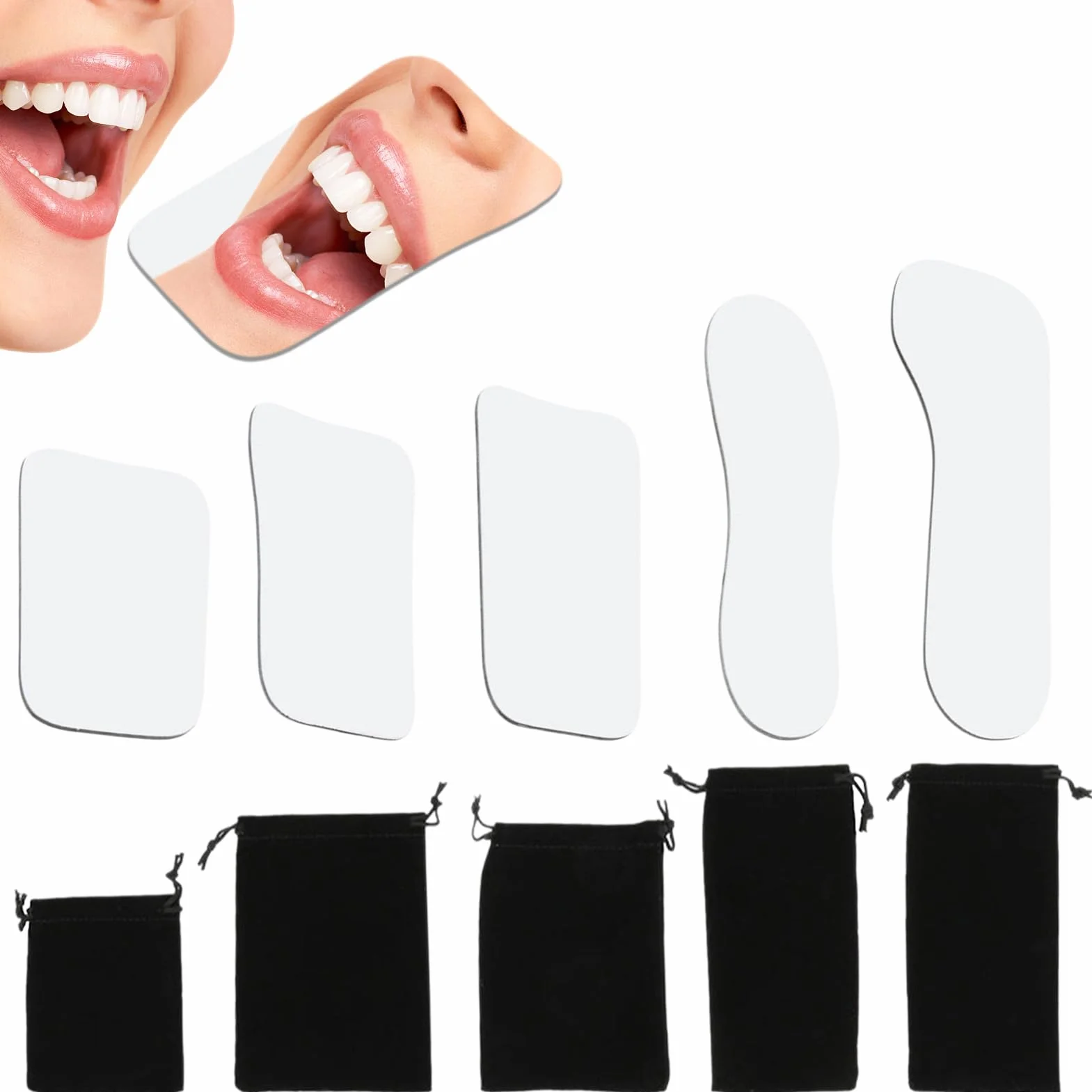 Espejos De Fotografía Dental 5 Piezas Cámara Intraoral 2 Caras Espejo Reflector Oral para Clínica