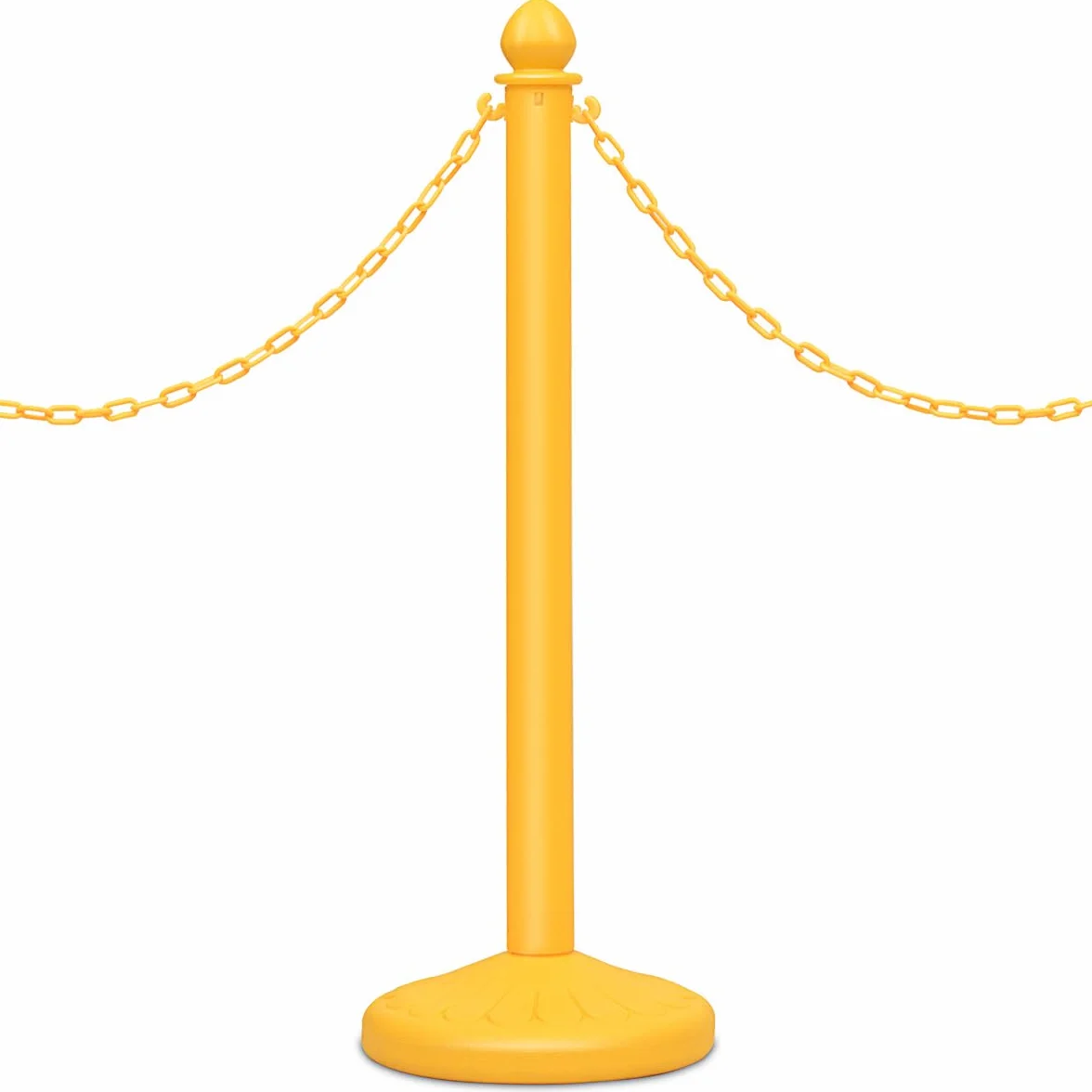 COSTWAY Juego de 6 Poste Separador con 5 Cinta Extensible, Sistema de Guía de Personas, Barrera de Plástico Amarillo