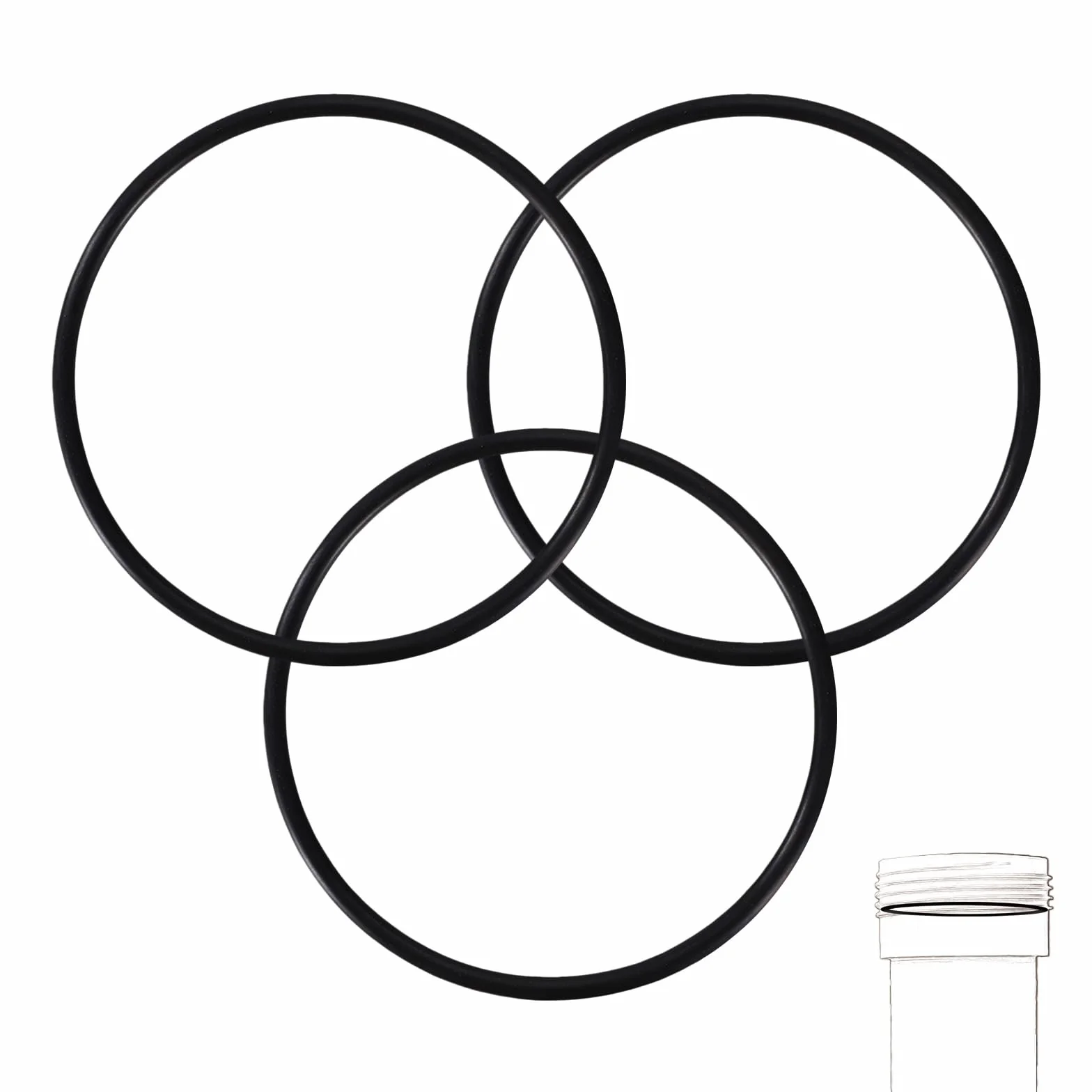 Juego de 3 Juntas Tóricas Repuesto para Filtro Ósmosis Inversa APEC ROES-50 8,9 cm