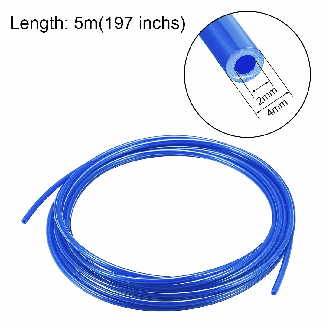 sourcing map Nylon Tubo 2mm ID x 4mm OD 5m PA12 Azul para Aire Línea Freno