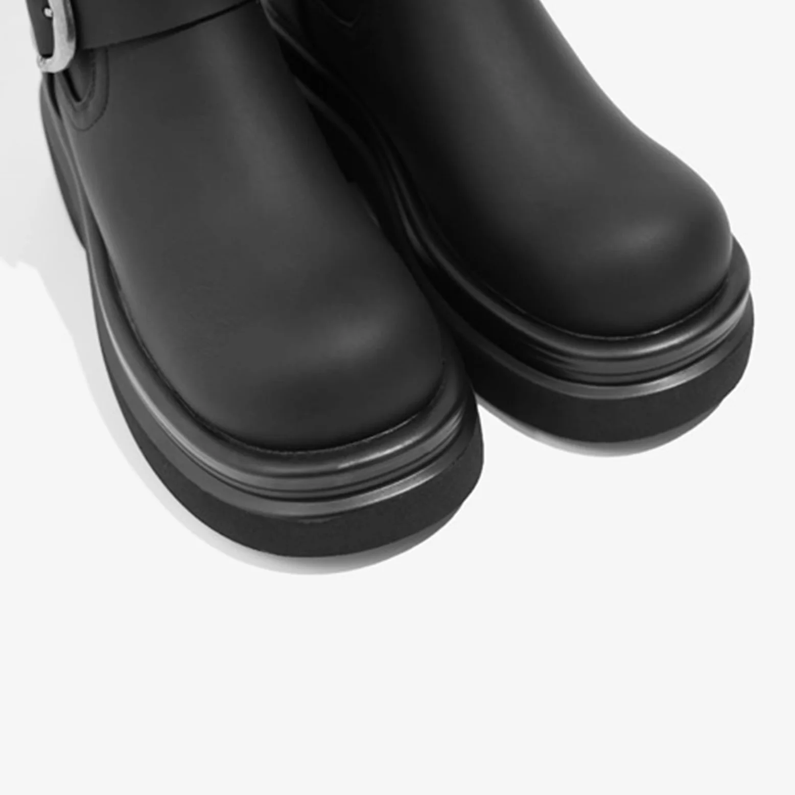 Botas A Media Pantorrilla Mujer Tacón Grueso con Cremallera Estilo Montar para Otoño Invierno Streetwear Y Trabajo Cuero Sintético Ajuste Cómodo