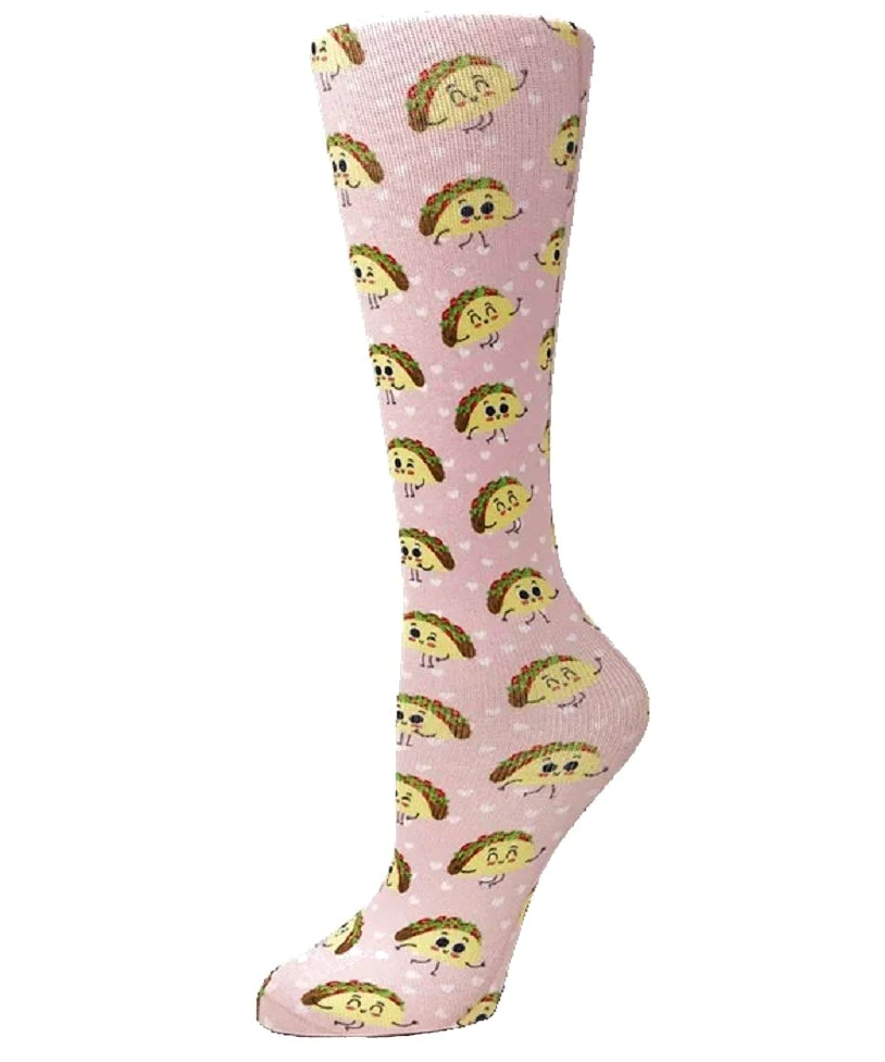 Cutieful Calcetines de compresión para mujer, Taco Bout Love, 5-11