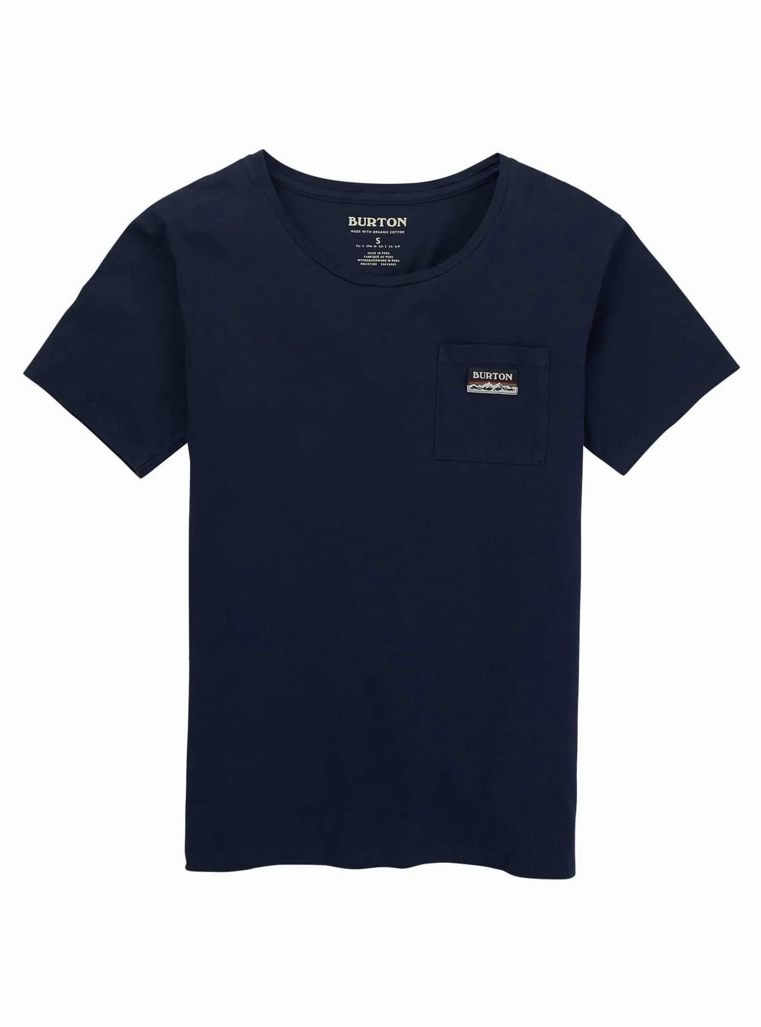 Burton Camiseta de manga corta con bolsillo clásico para mujer