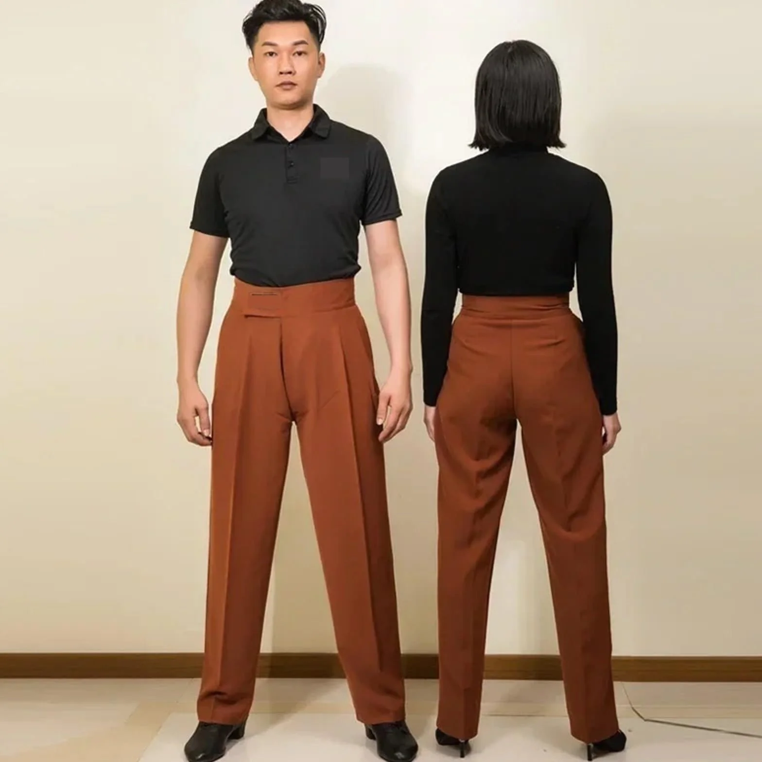 Pantalones De Baile Latino Para Hombre Pantalones de baile latino for hombre y mujer, for adultos, baile de salón, competición, cintura alta, color negro, for chachachá, salsa y vals.(Grey,31(Waist 80