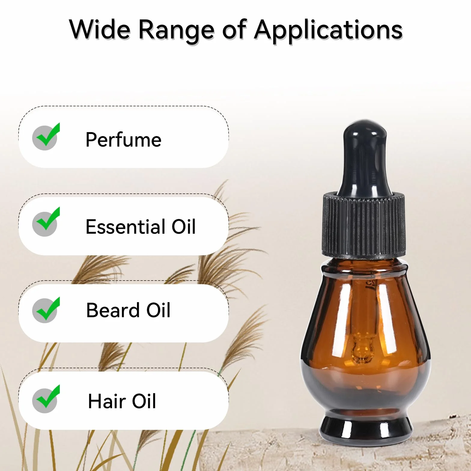 Frasco Cuentagotas Cristal 10ml Ambar Botellas de Vidrio con Pipeta para Aceite Esencial