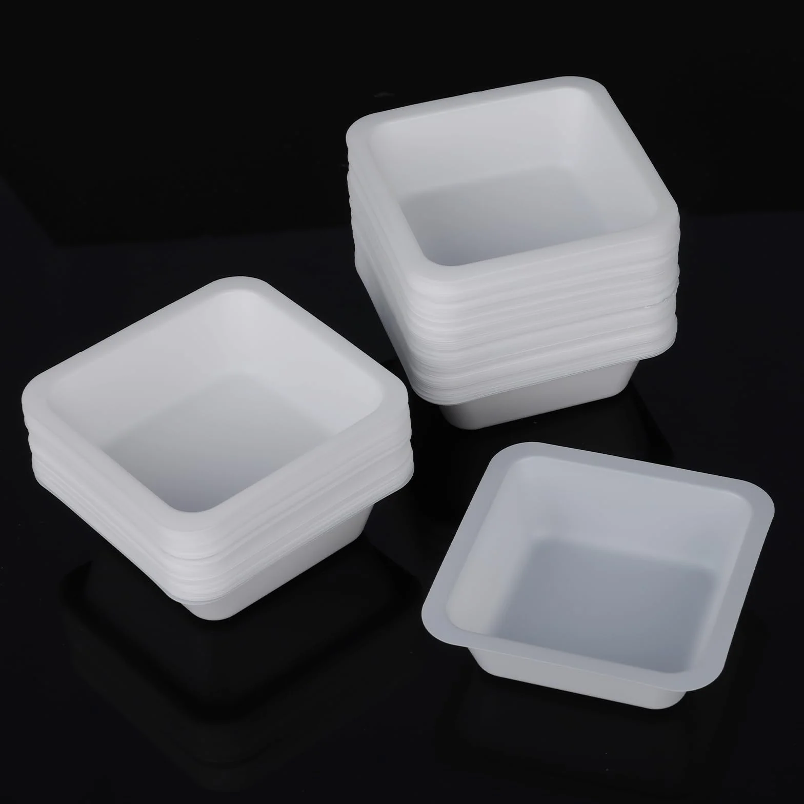 Stonylab Barquillas de Pesaje Medianas 100 ml Paquete de 100 Bandejas Desechables de Plástico para Balanzas