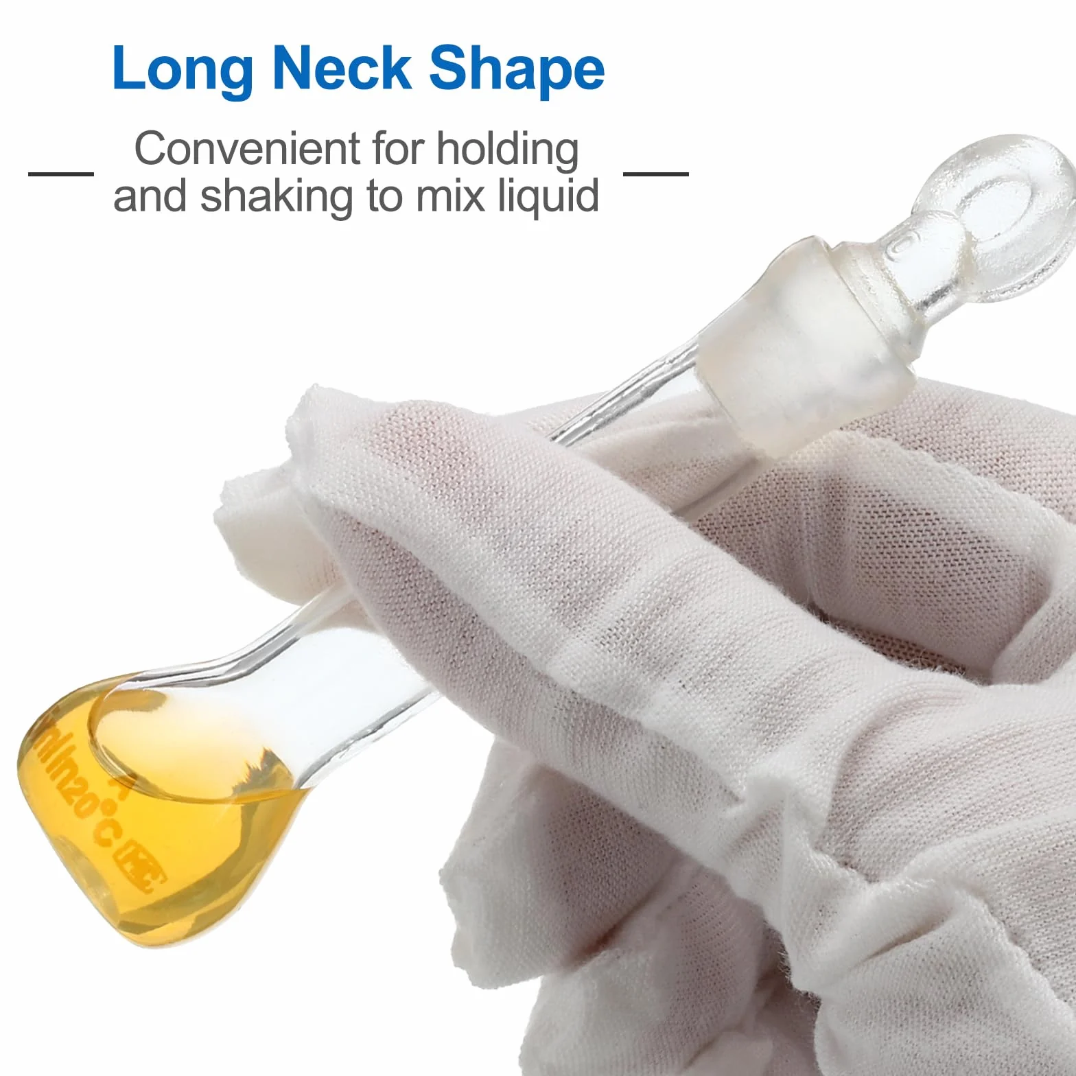PATIKIL Matraz Volumétrico 5 ml, 2 Unidades, Vidrio Borosilicato 3.3 con Tapón de Vidrio, Tolerancia 0.21 ml