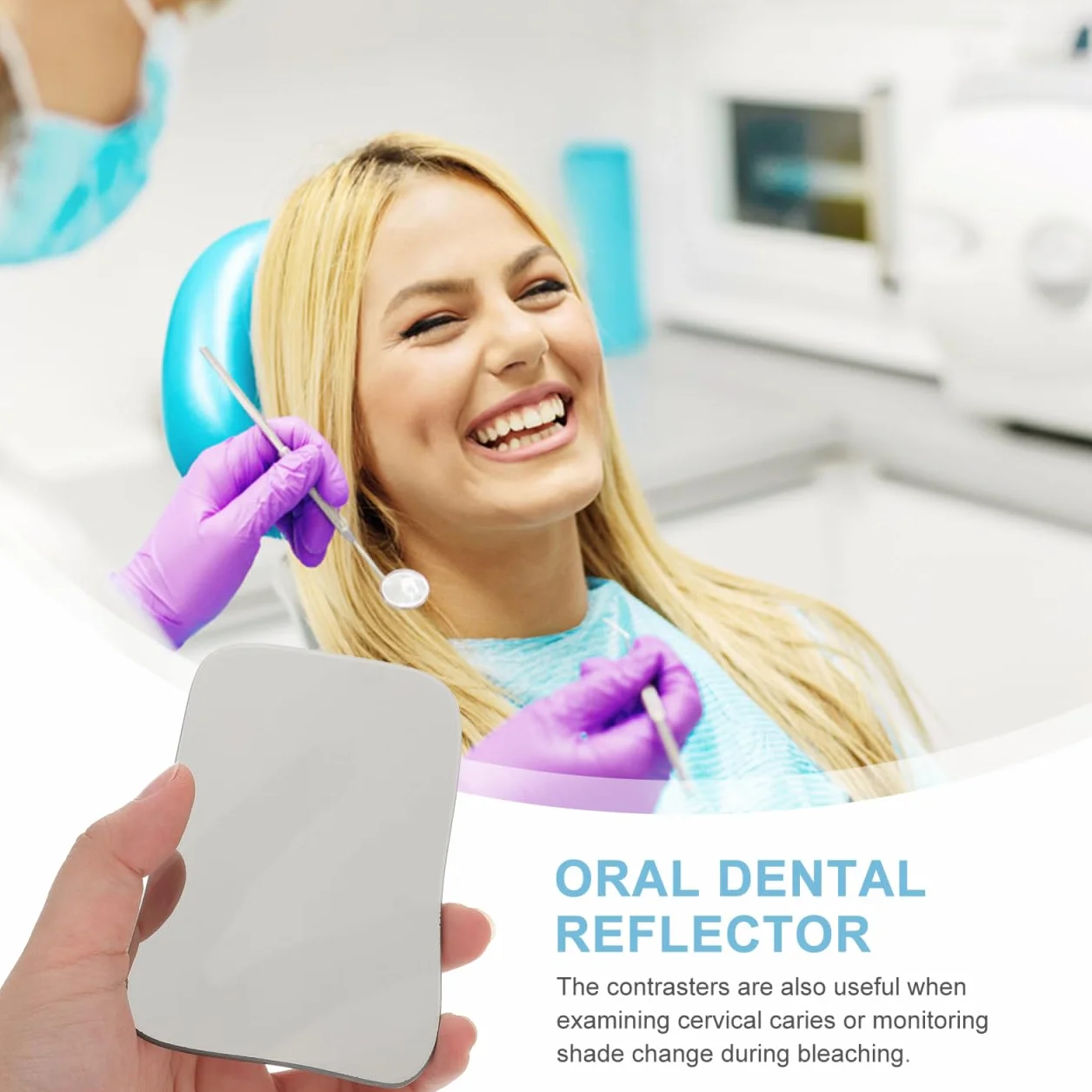 Healifty Reflector Dental Oral Espejo De Fotografía De Doble Cara Ligero 4.60X2.83X0.19In Compatible Con Autoclave