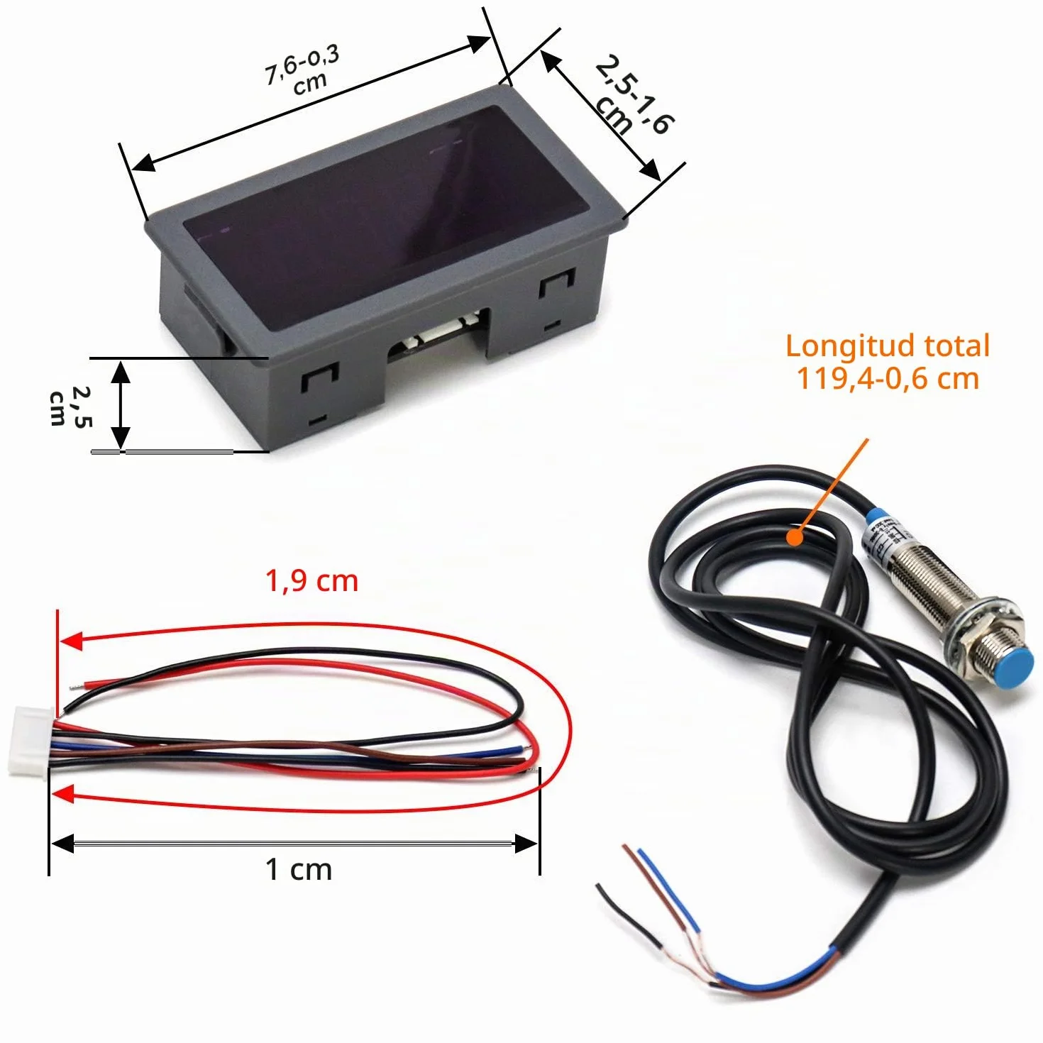 QWORK LED Tacómetro de Panel 4 Dígitos Medidor de Velocidad RPM Alta Precisión Sensor Hall NPN