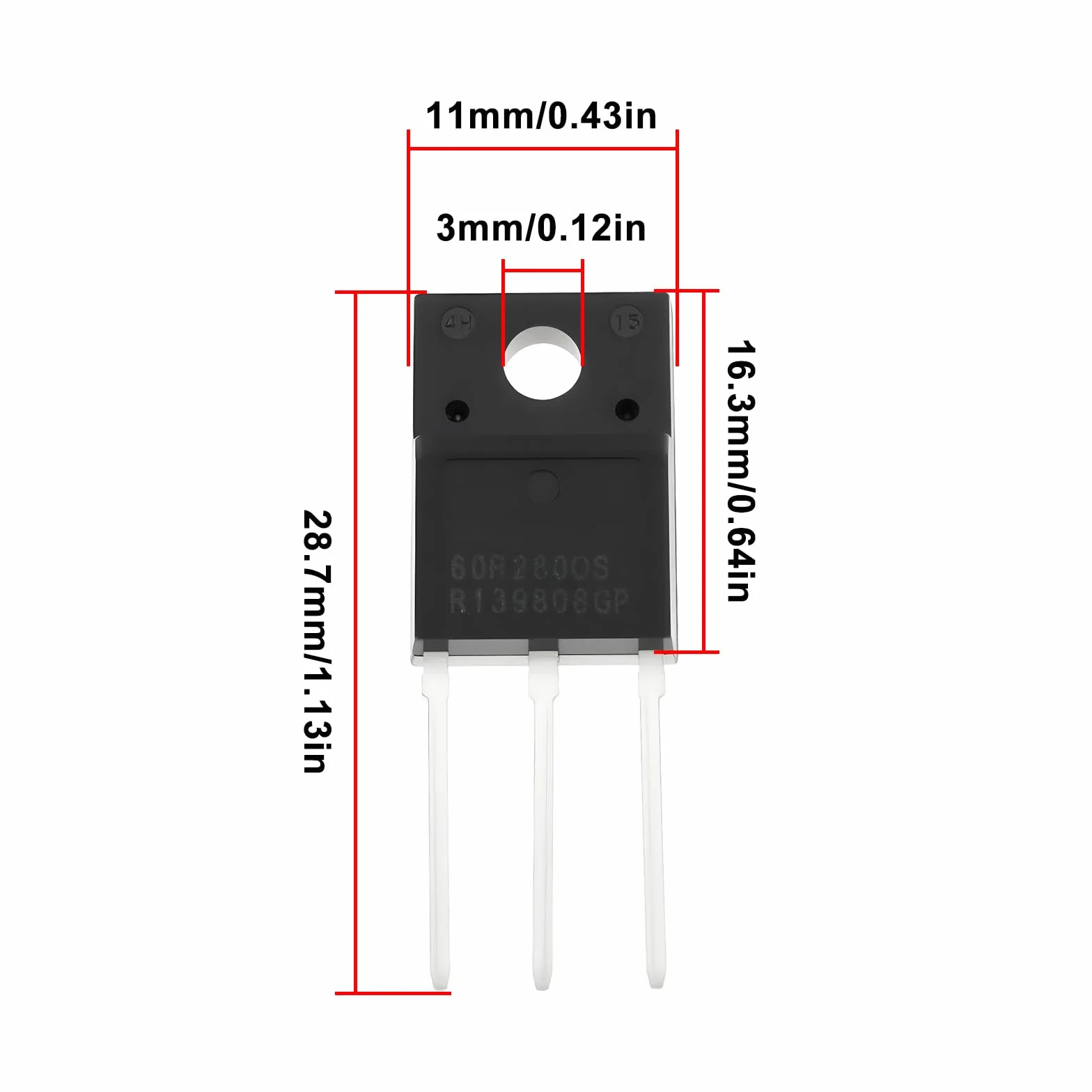 ECSiNG MMF60R280QS TO-220 Tubo de efecto de campo de iones de cristal líquido 4 unidades
