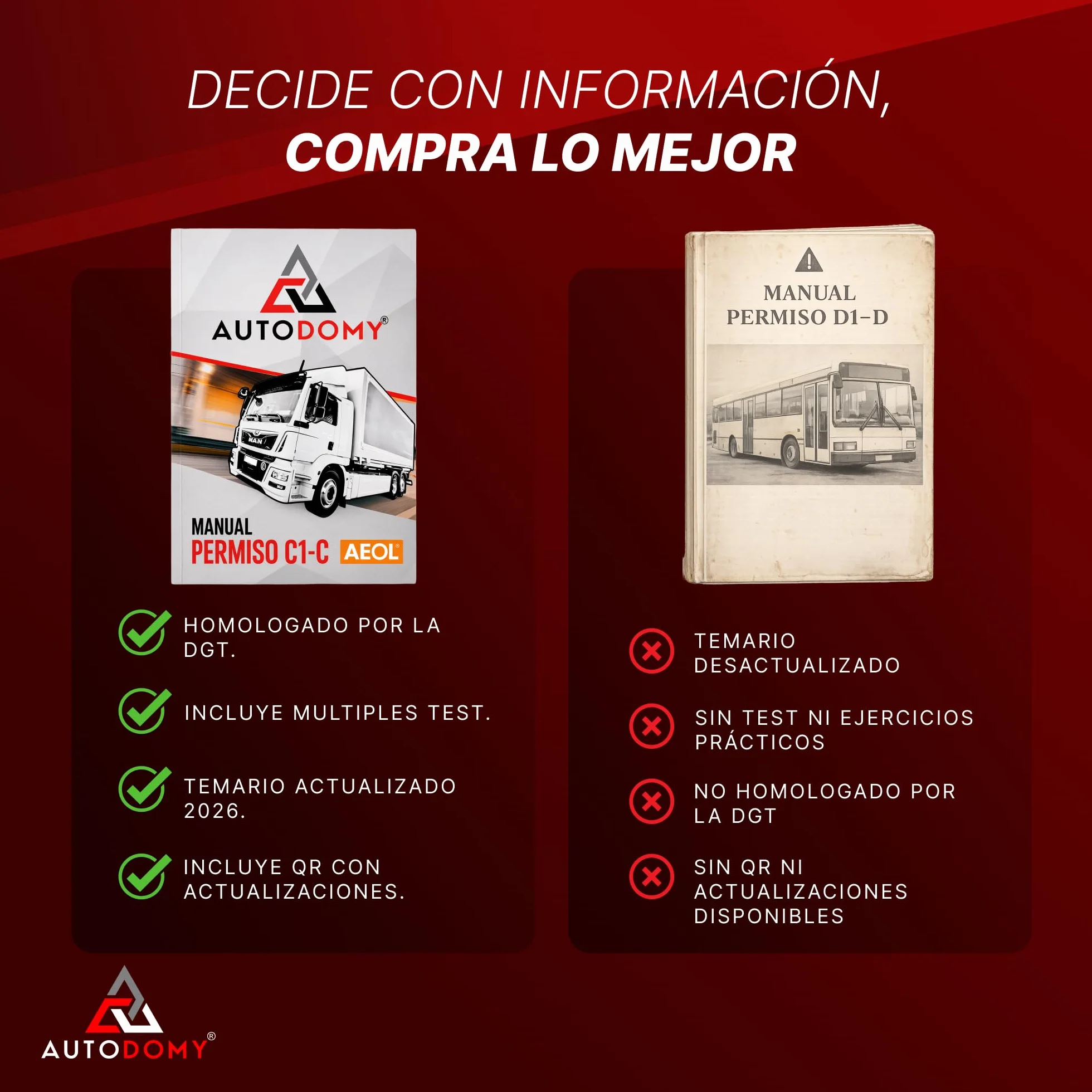 Autodomy AEOL Manual Permiso C-C1 Camión Teórica Común 2026