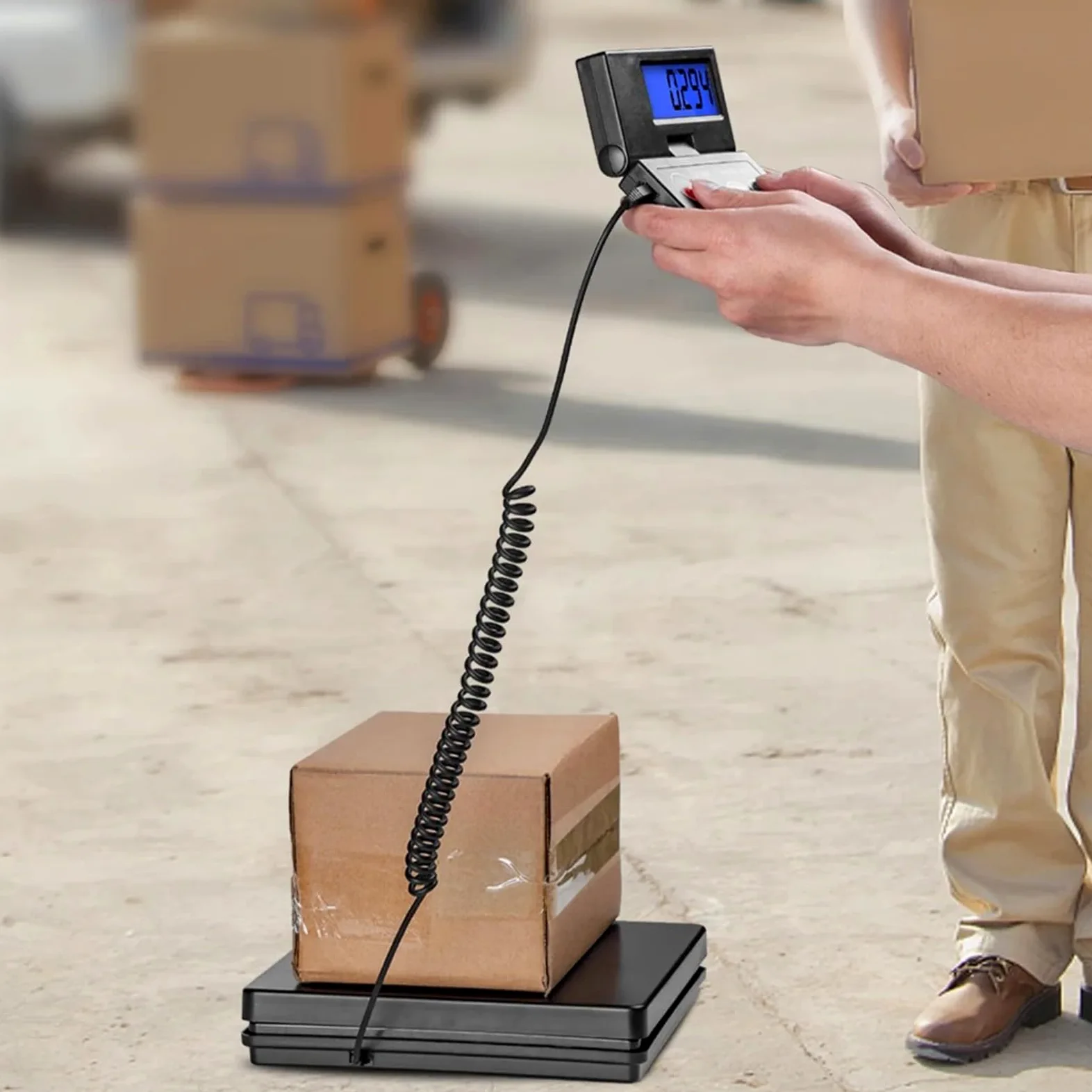 Báscula postal digital de 50 kg de capacidad con precisión 2G, báscula portátil para paquetes, equipaje y correo