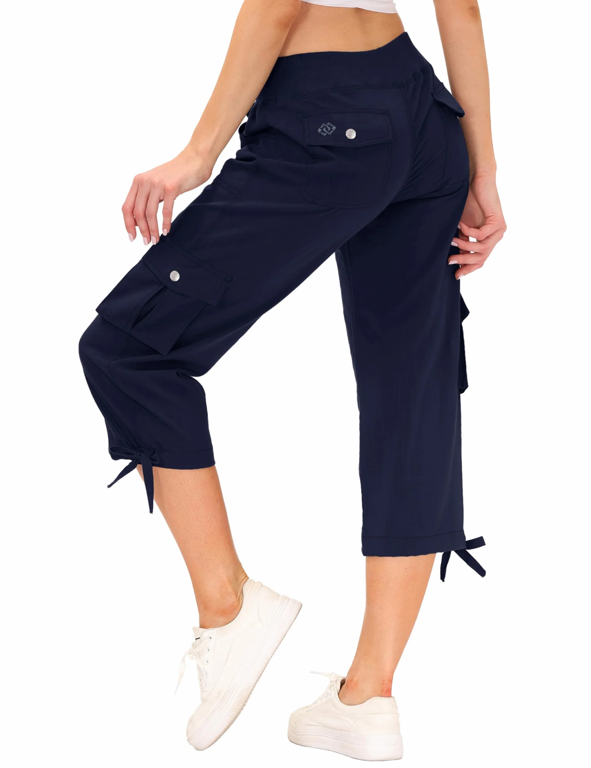 MoFiz Pantalones 3/4 Mujer Verano Pantalones Piratas Cargo de Senderismo y Viajes Pantalon Capri Informales de Moda con 6 Bolsillos