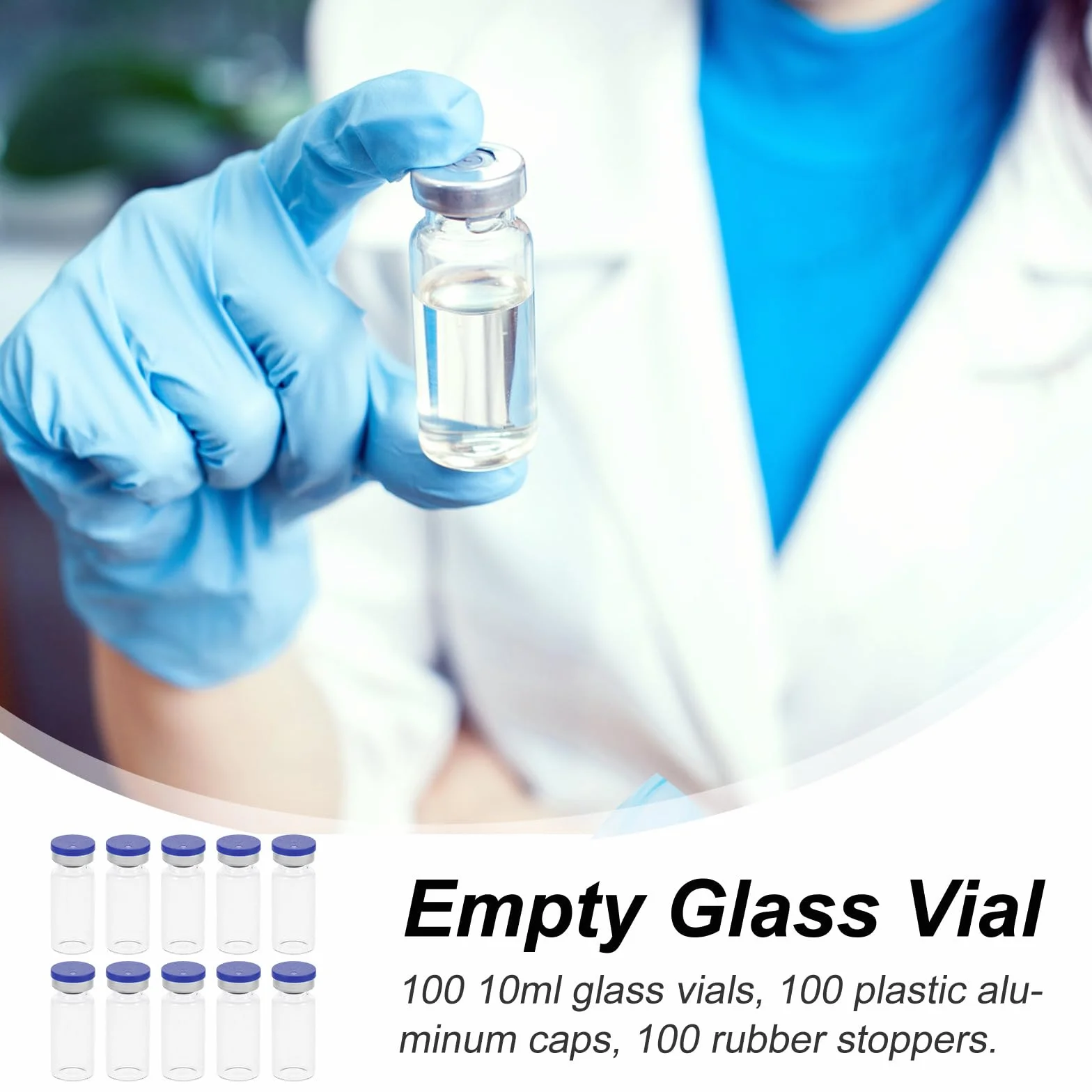 Cabilock Botellas Rellenables 10 ml 100 Frascos de Vidrio Transparente para Muestras y Almacenamiento