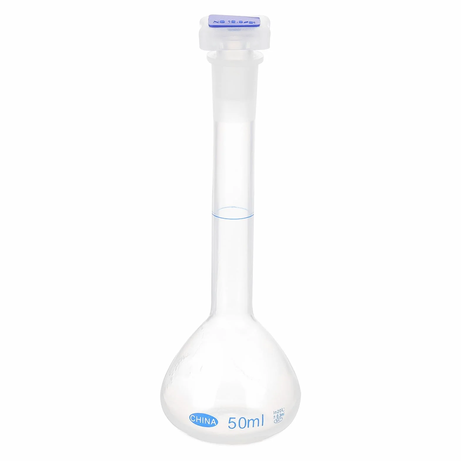 PATIKIL Matraz Aforado de Polipropileno 50ml con Tapón Tolerancia 0.3ml