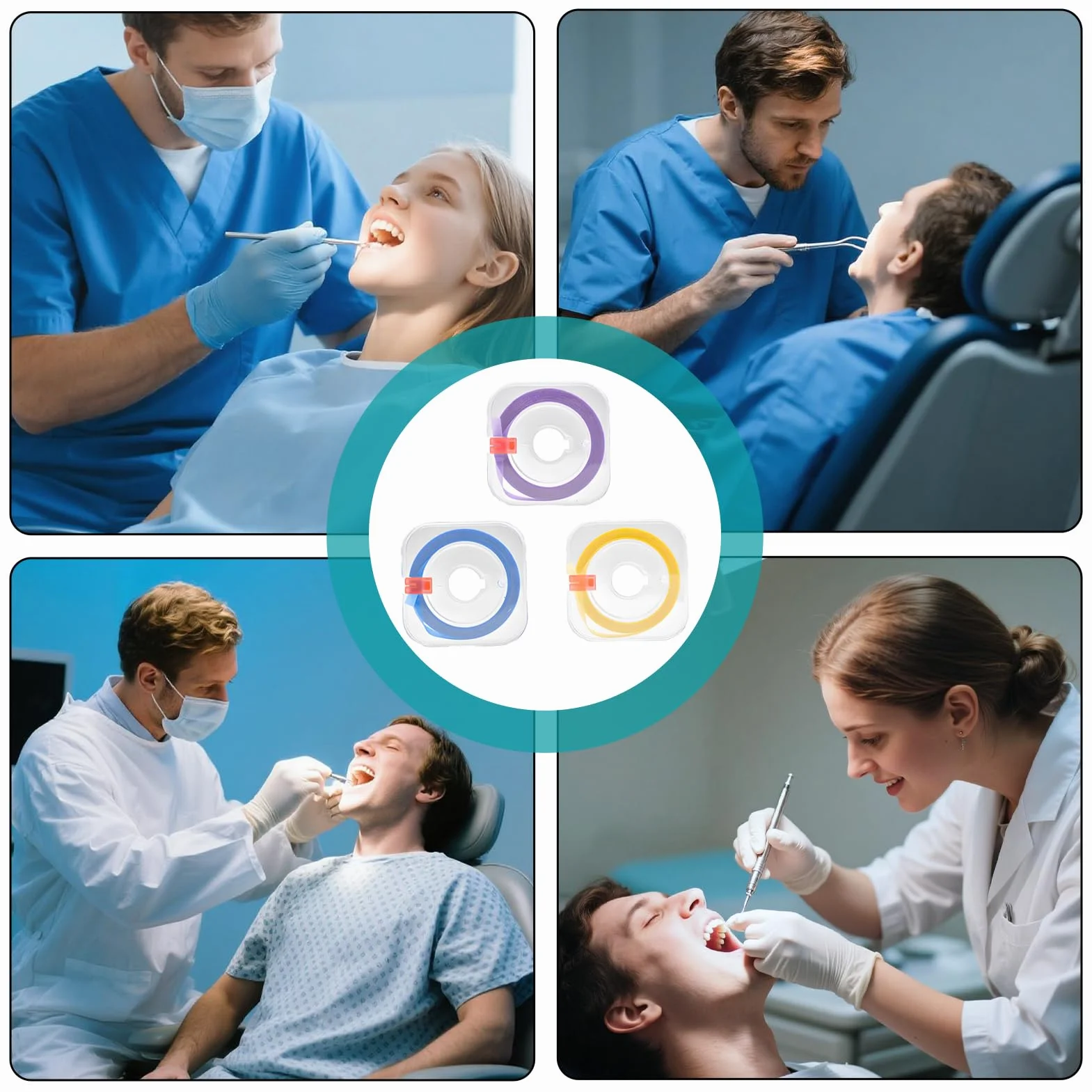 Papel de lija dental 4 mm x 6 m para espacios interdentales, tiras de pulido, 3 rollos