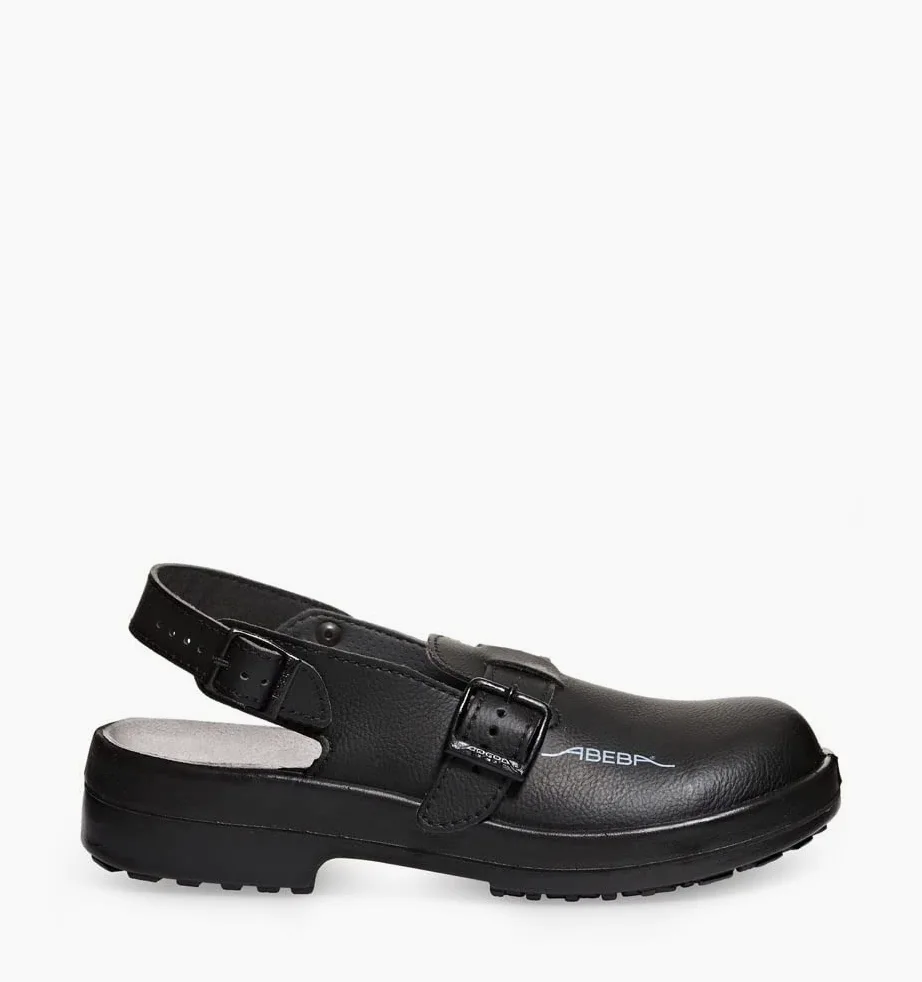 Abeba 1011-45 Zapatos de Seguridad - Zueco - Classic - Microfibra - Antiestático - Suela Antideslizante - Talla: 45 - Color: Negro