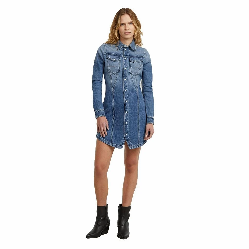 G-Star Pitched Hem Shirt Dress LS Wmn Vestido Informal Mujer